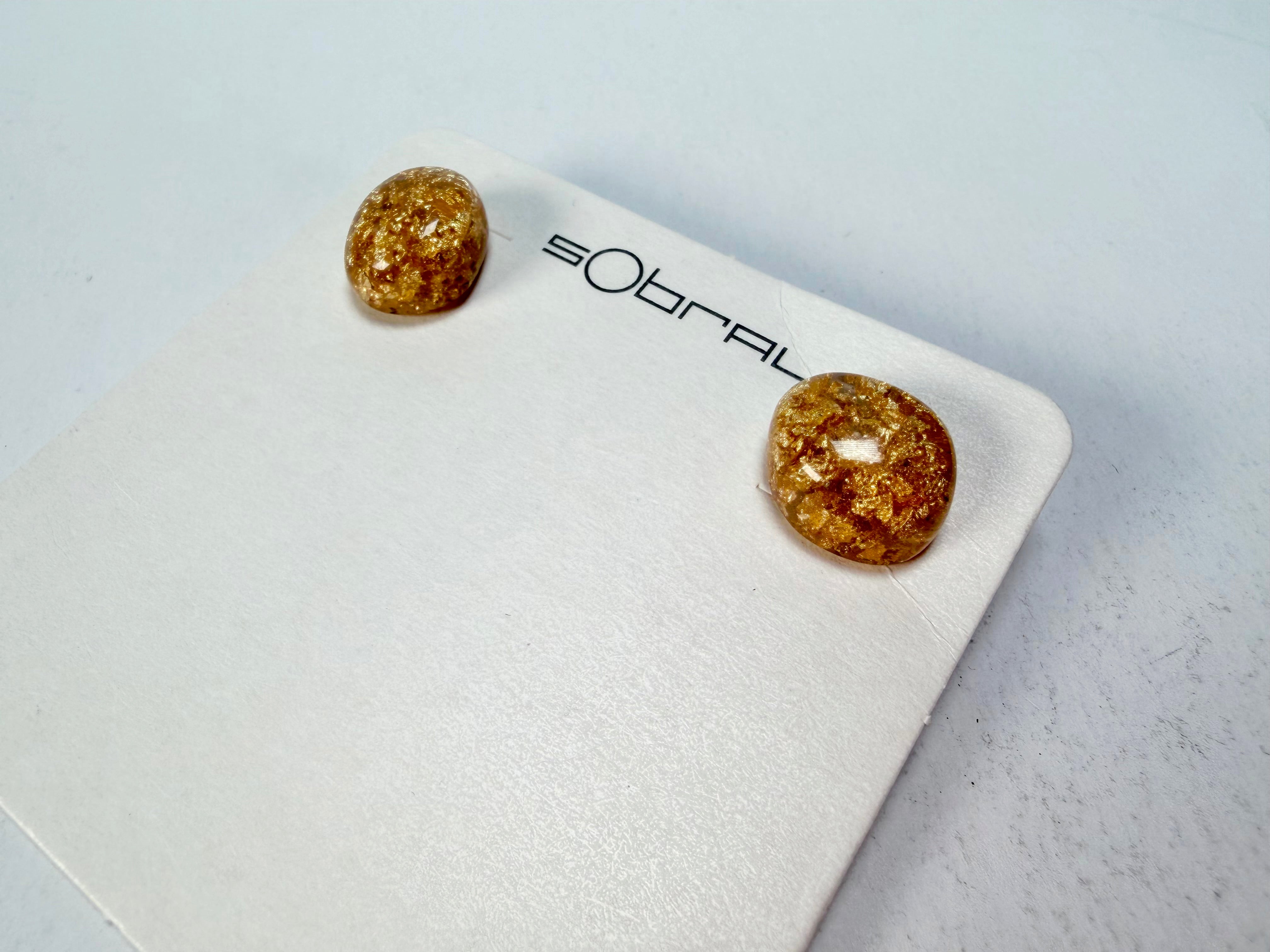 Sobral - Metalique "Xenia" Resin Earrings ( 004447 )