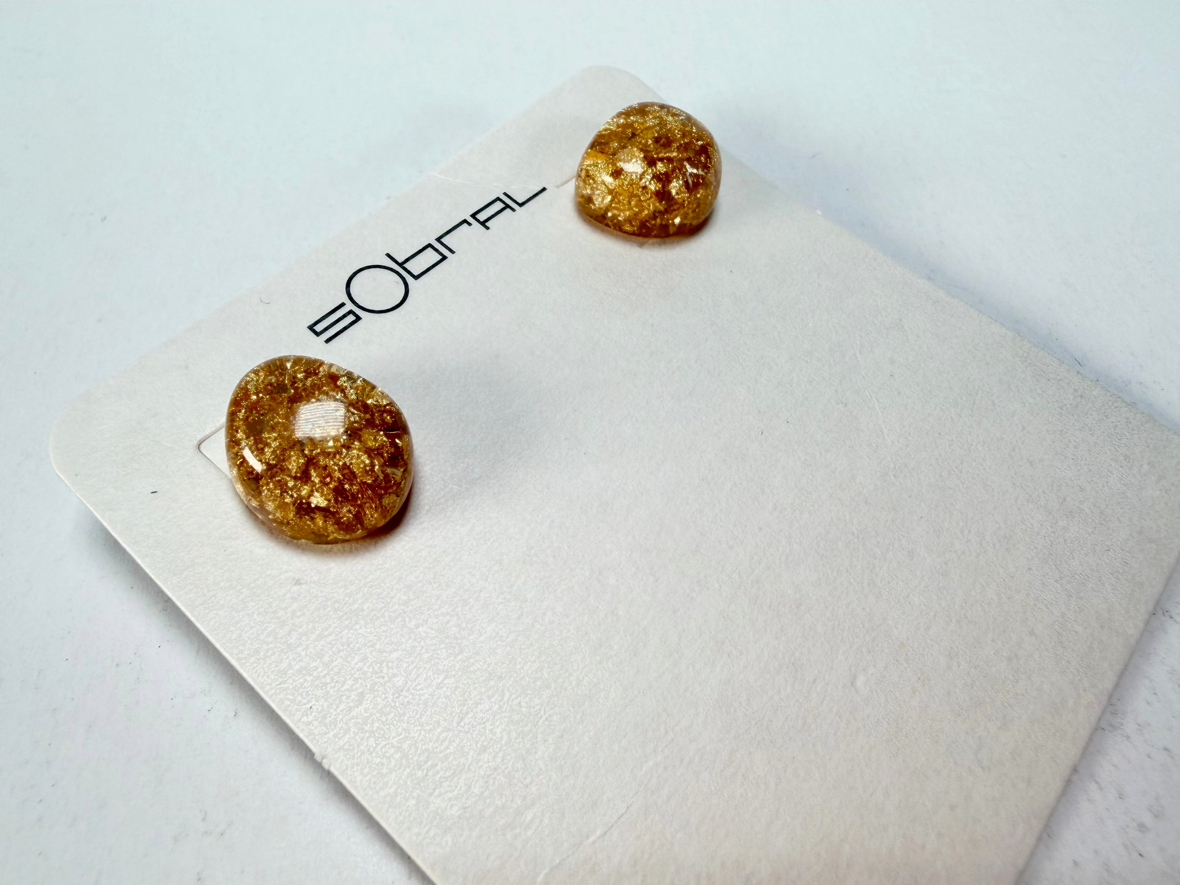 Sobral - Metalique "Xenia" Resin Earrings ( 004447 )