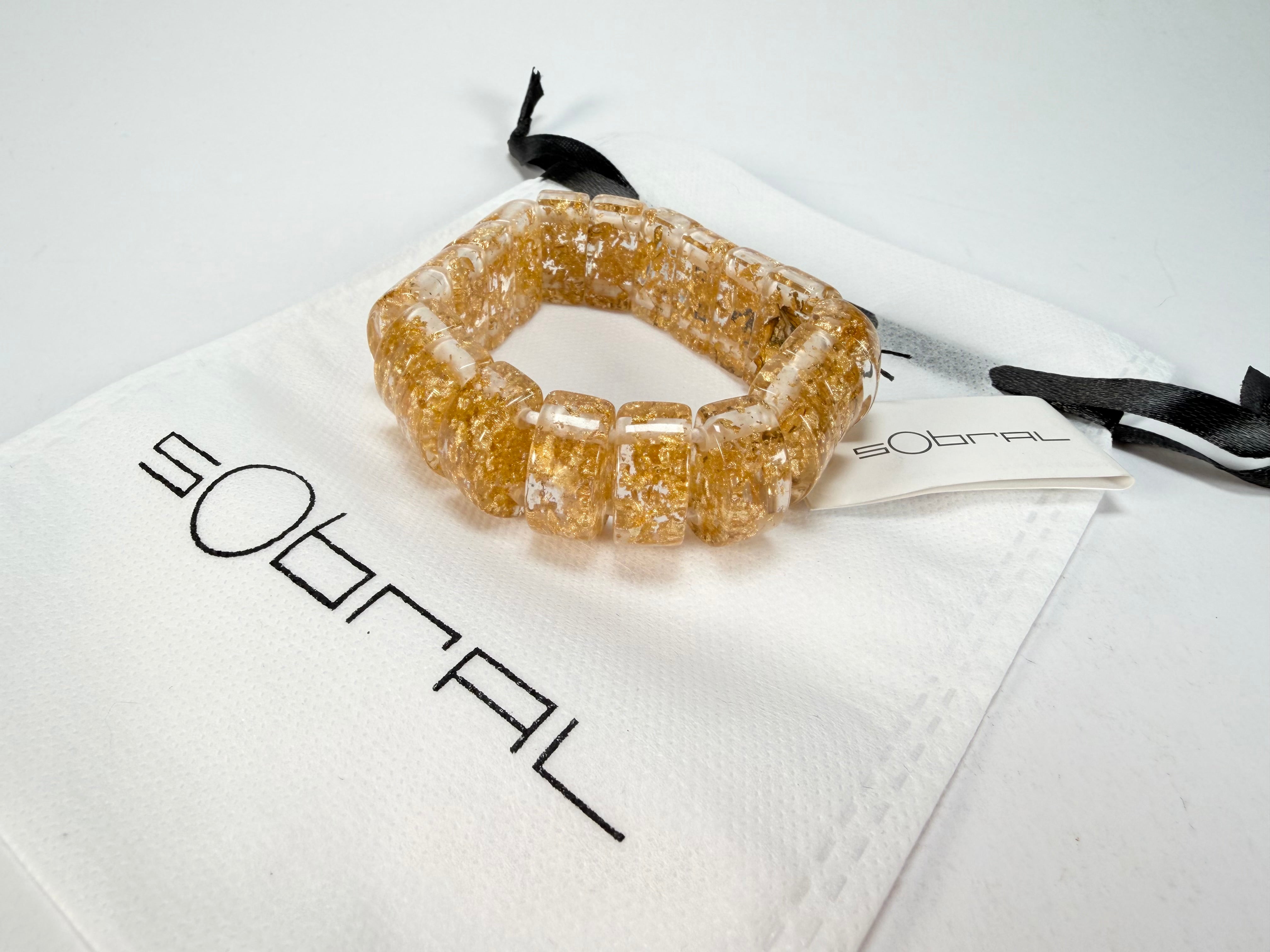 Sobral - Metalique "Small Squares" Elasticated Bracelet ( 003810 )