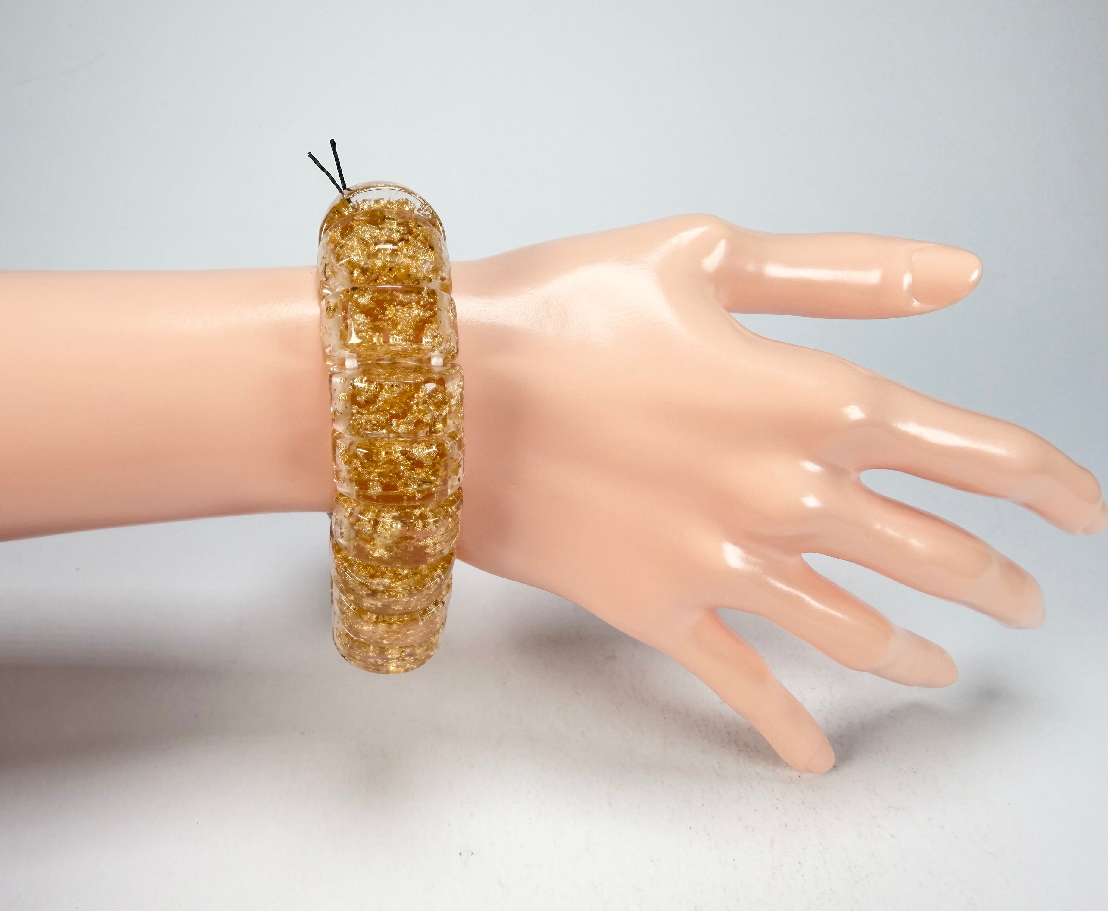 Sobral - Metalique "Small Squares" Elasticated Bracelet ( 003810 )