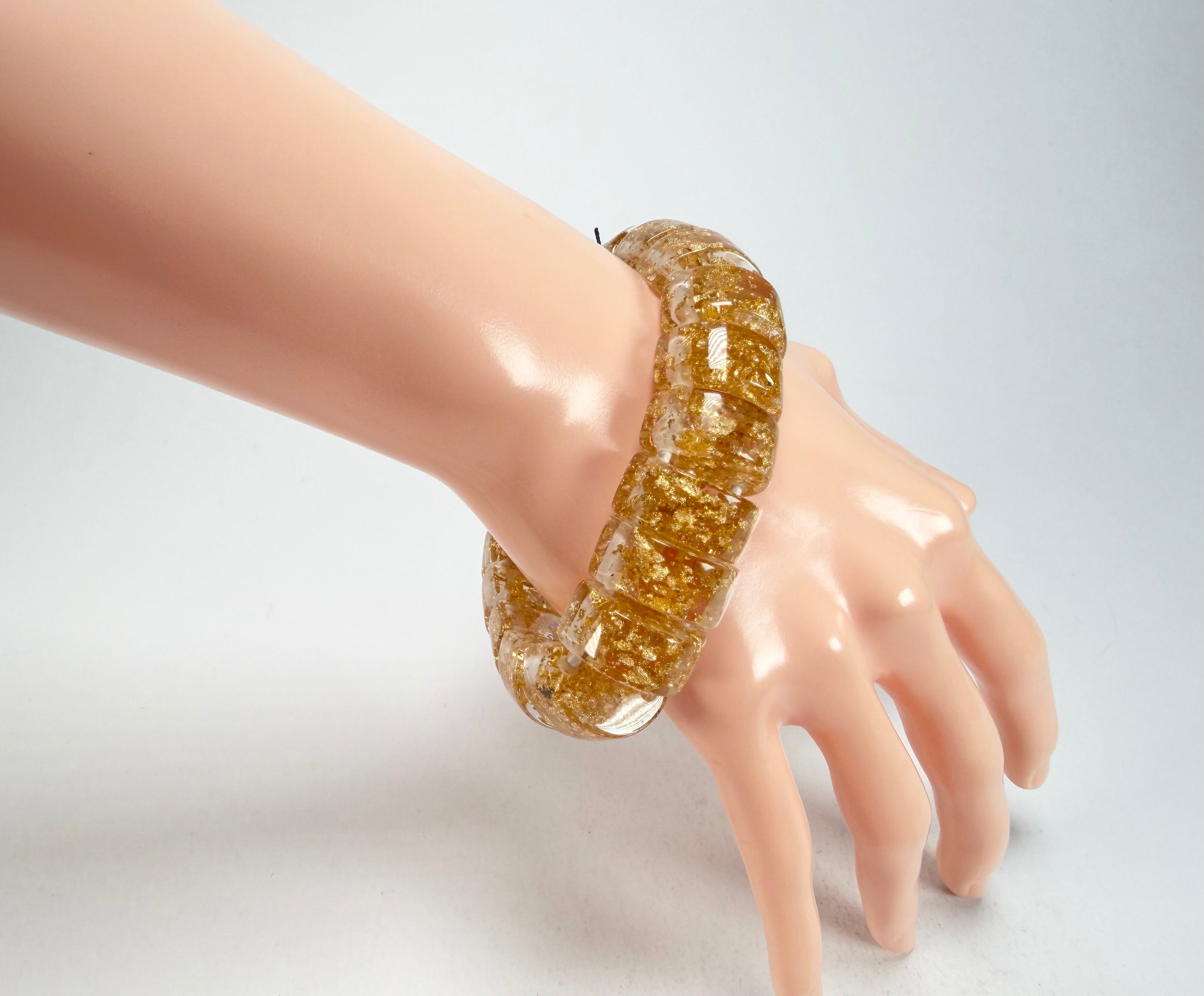 Sobral - Metalique "Small Squares" Elasticated Bracelet ( 003810 )
