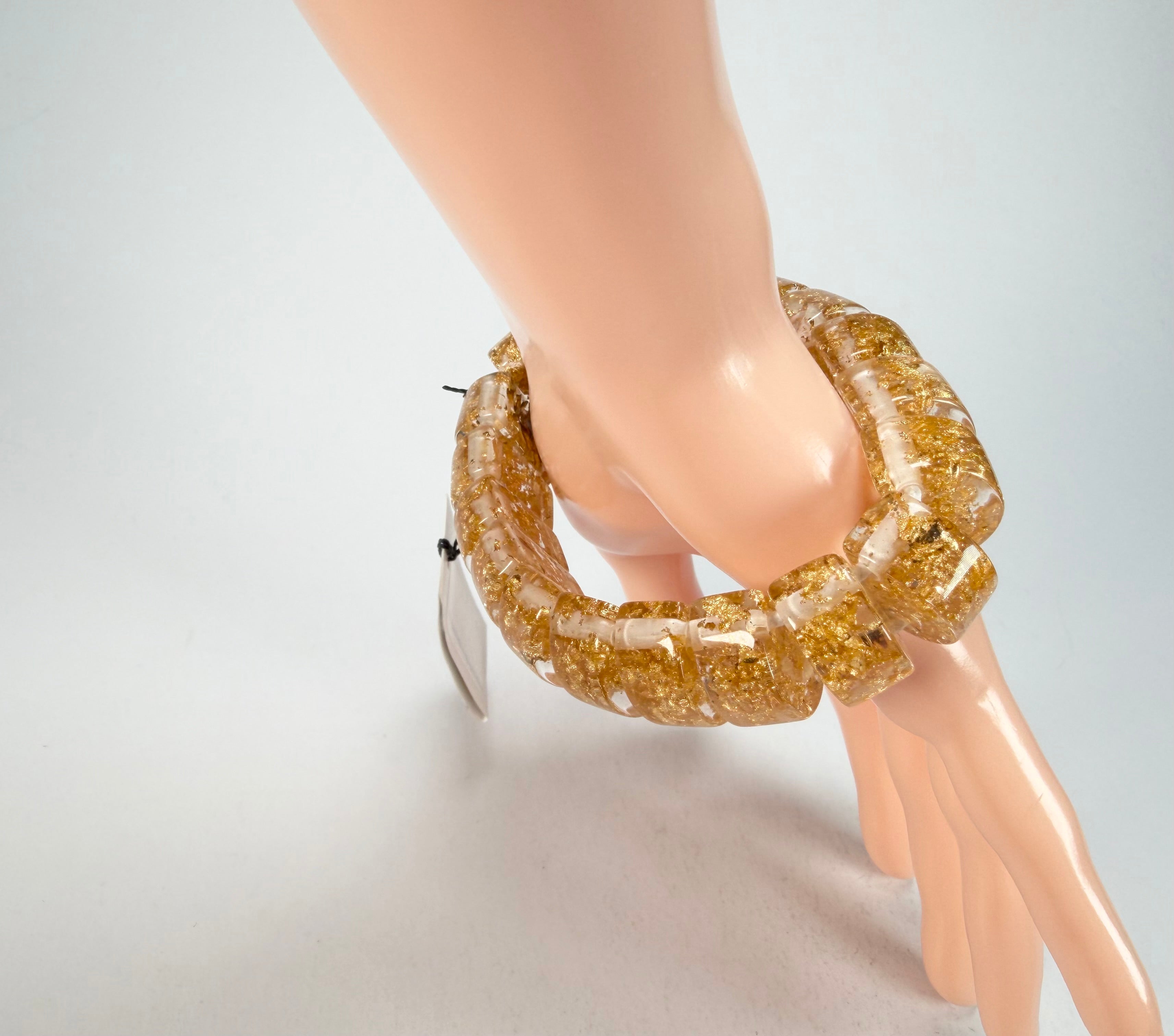 Sobral - Metalique "Small Squares" Elasticated Bracelet ( 003810 )