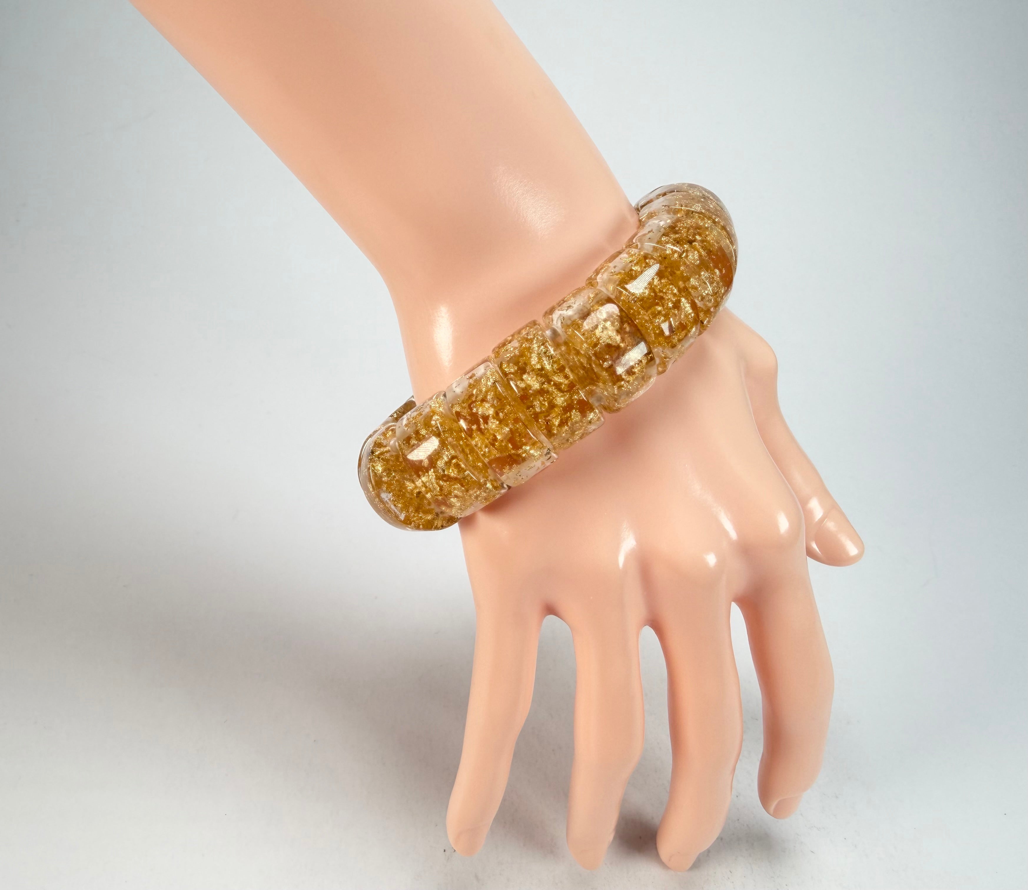 Sobral - Metalique "Small Squares" Elasticated Bracelet ( 003810 )