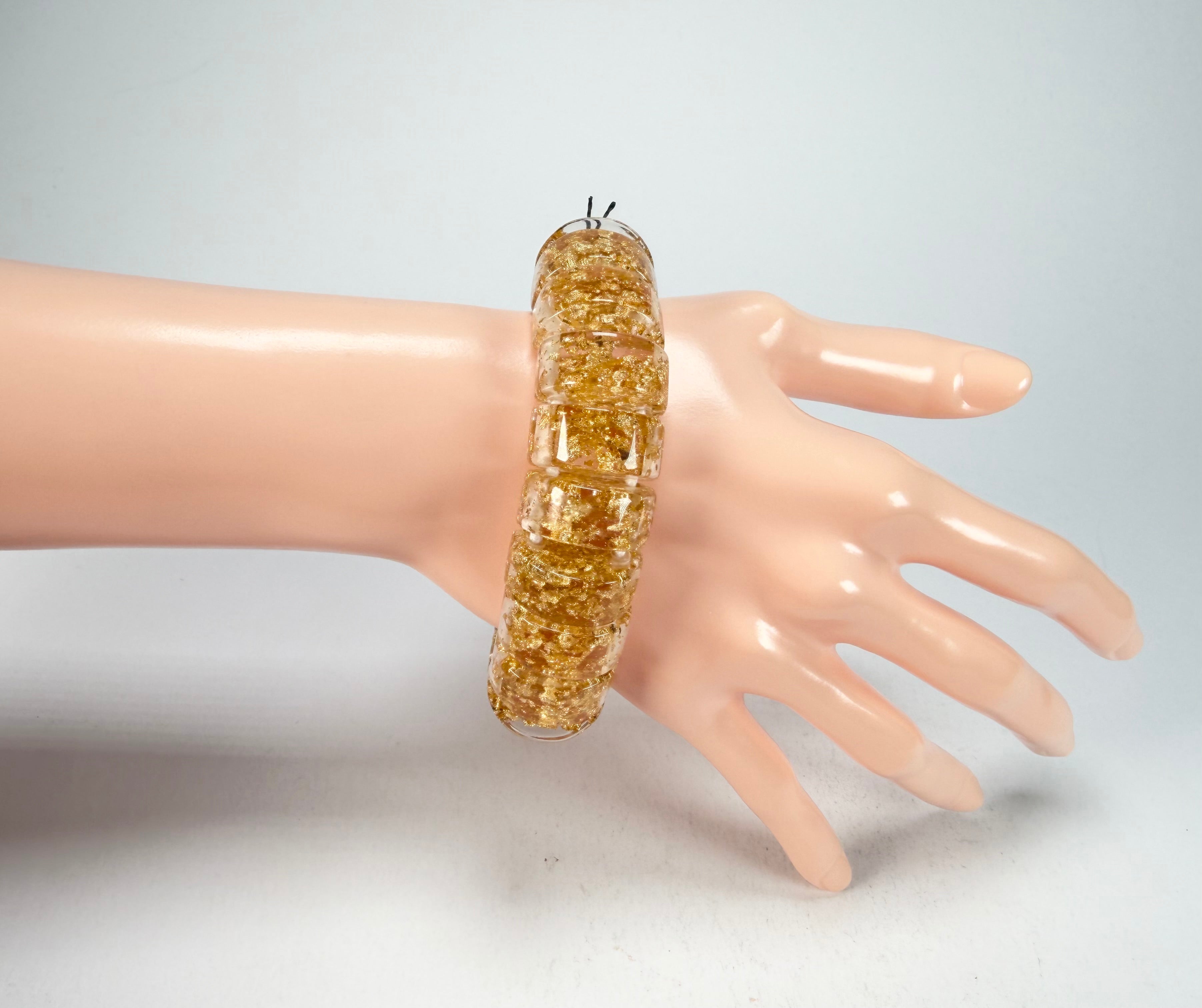 Sobral - Metalique "Small Squares" Elasticated Bracelet ( 003810 )
