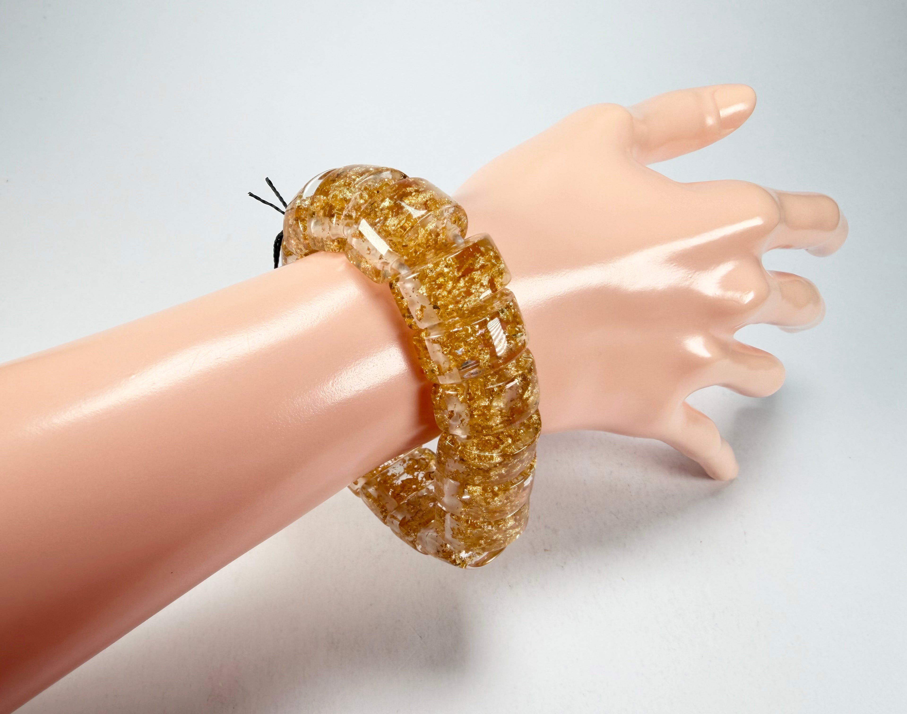 Sobral - Metalique "Small Squares" Elasticated Bracelet ( 003810 )