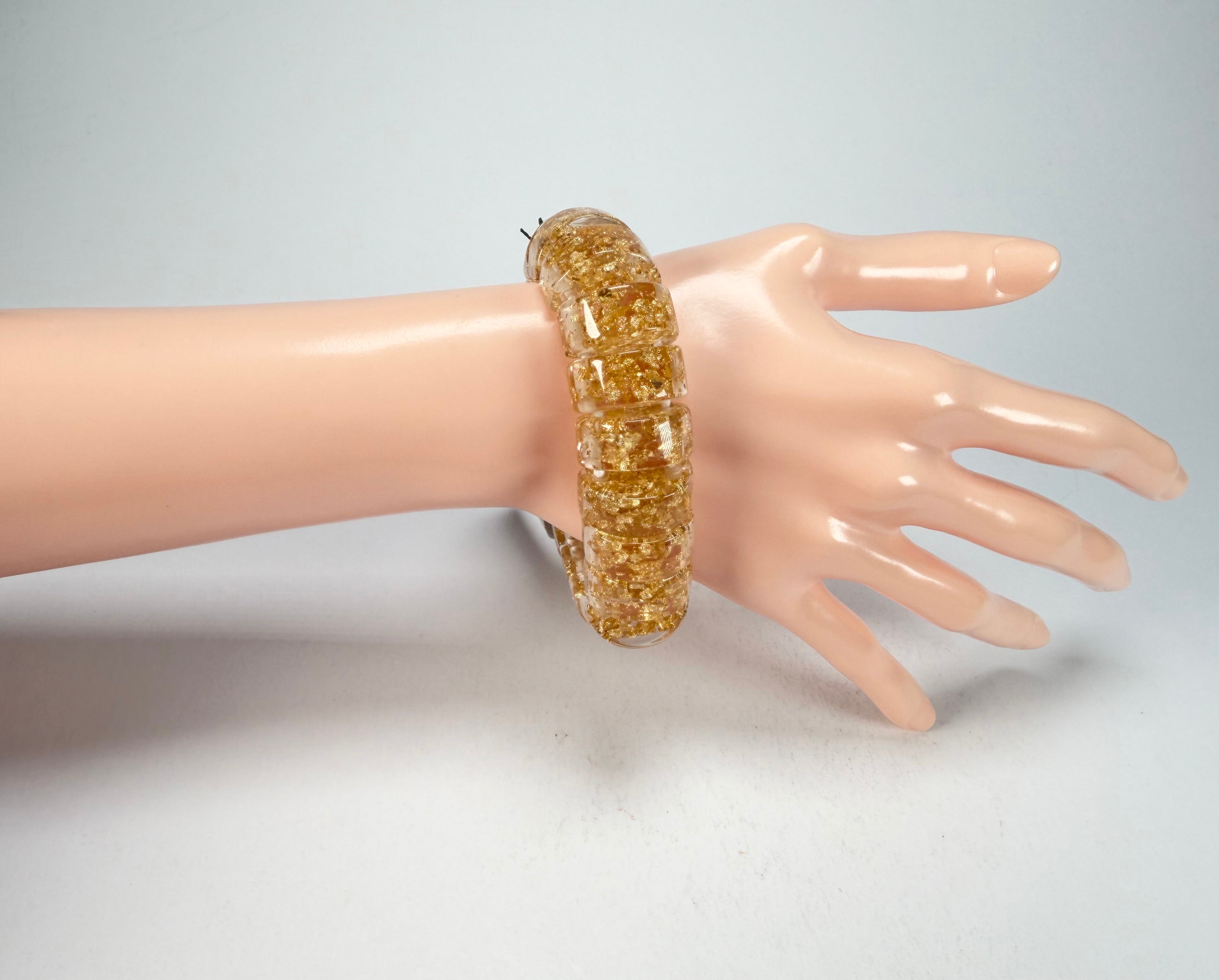 Sobral - Metalique "Small Squares" Elasticated Bracelet ( 003810 )