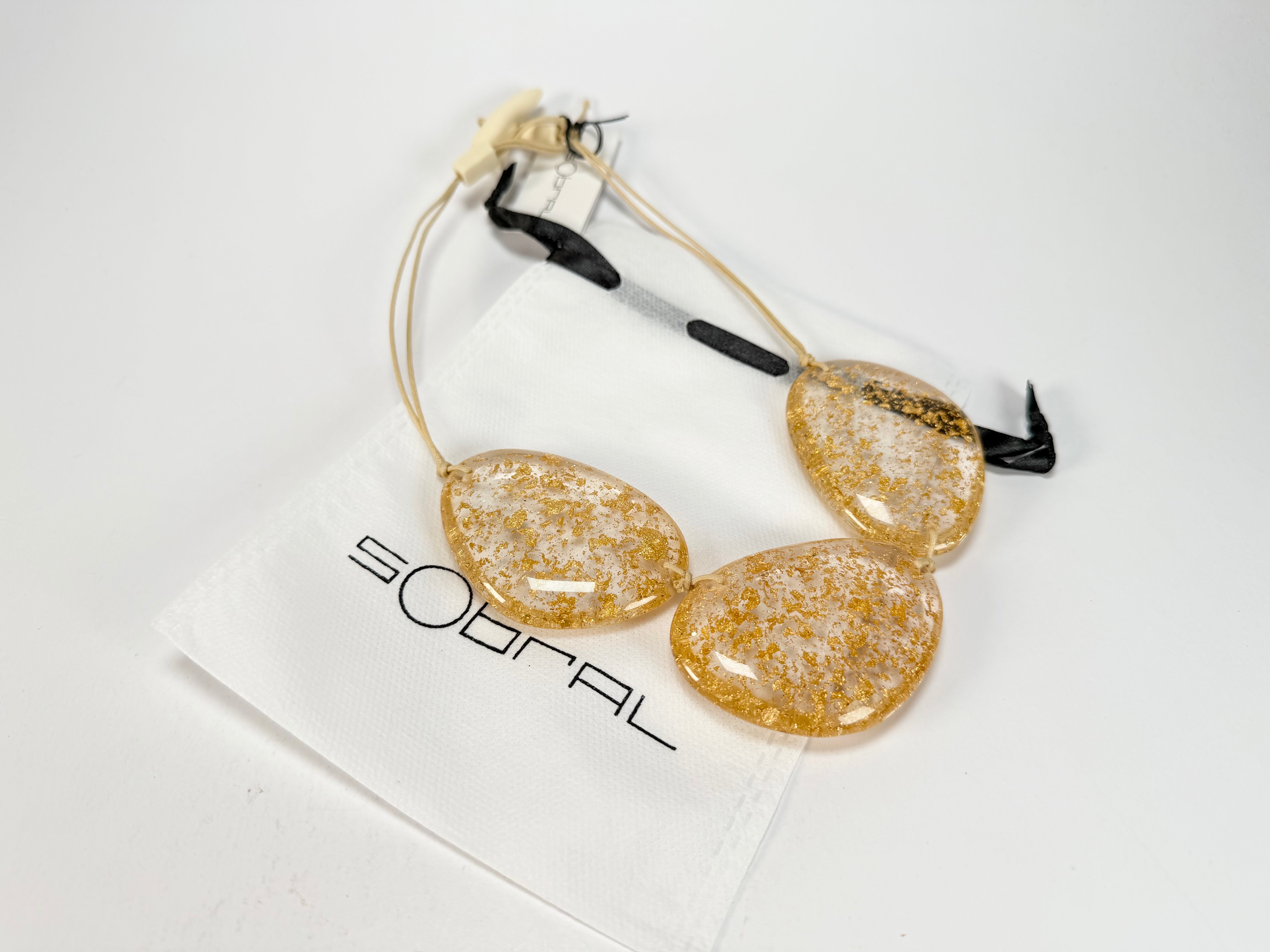 Sobral - Metalique "Ebony" Resin Necklace ( 004334 )