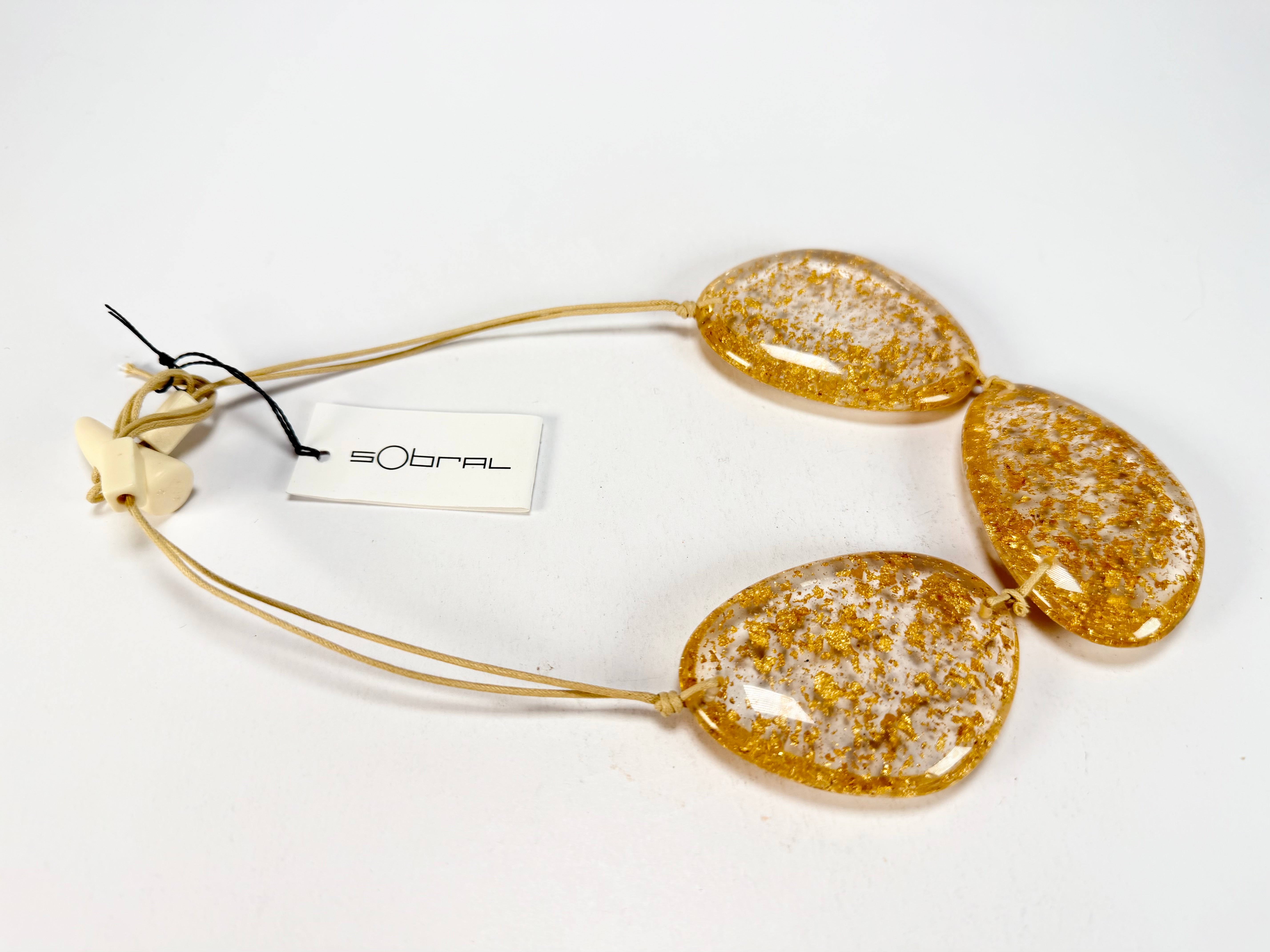 Sobral - Metalique "Ebony" Resin Necklace ( 004334 )