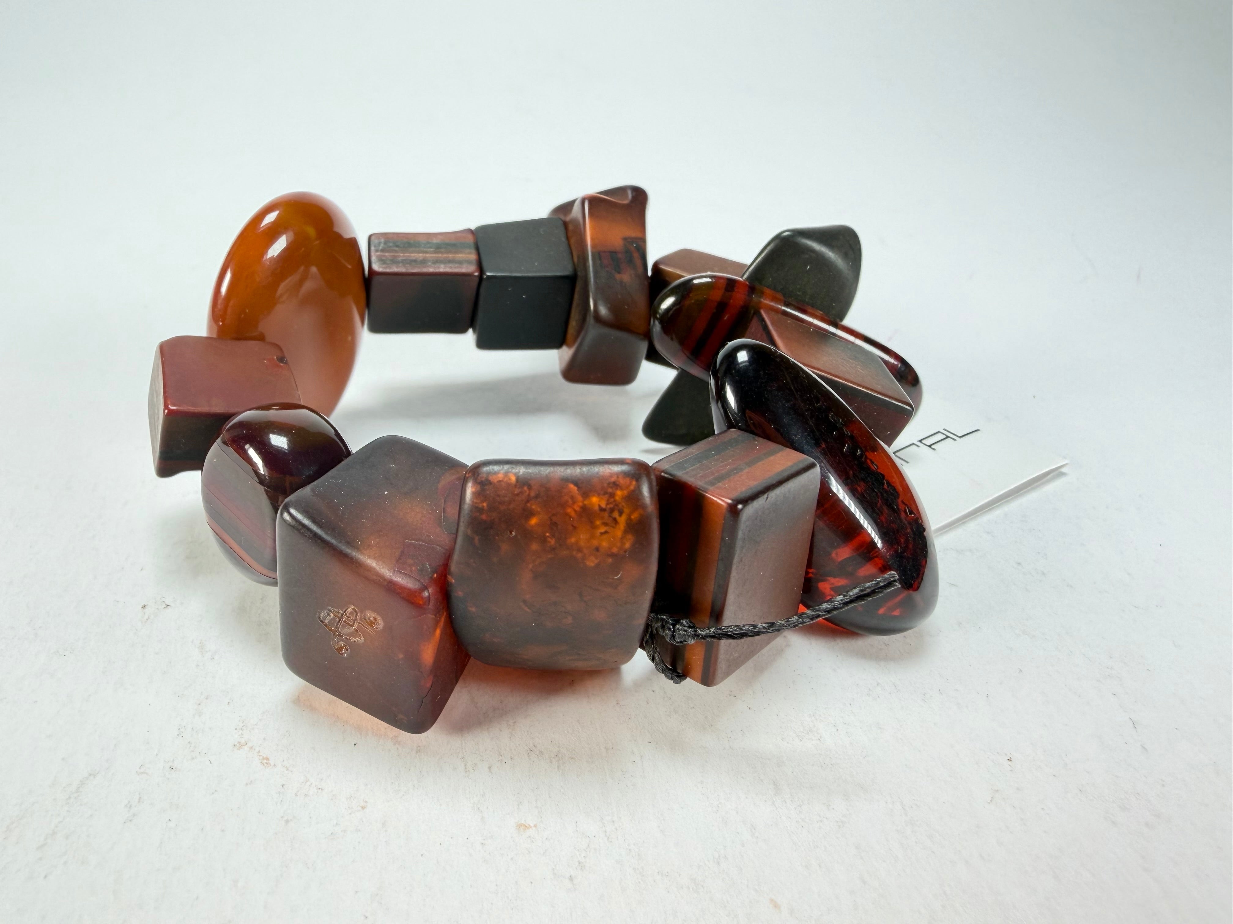Sobral - Indiana "Marron" Brown Mix Elasticated Resin Bracelet ( 000210 )