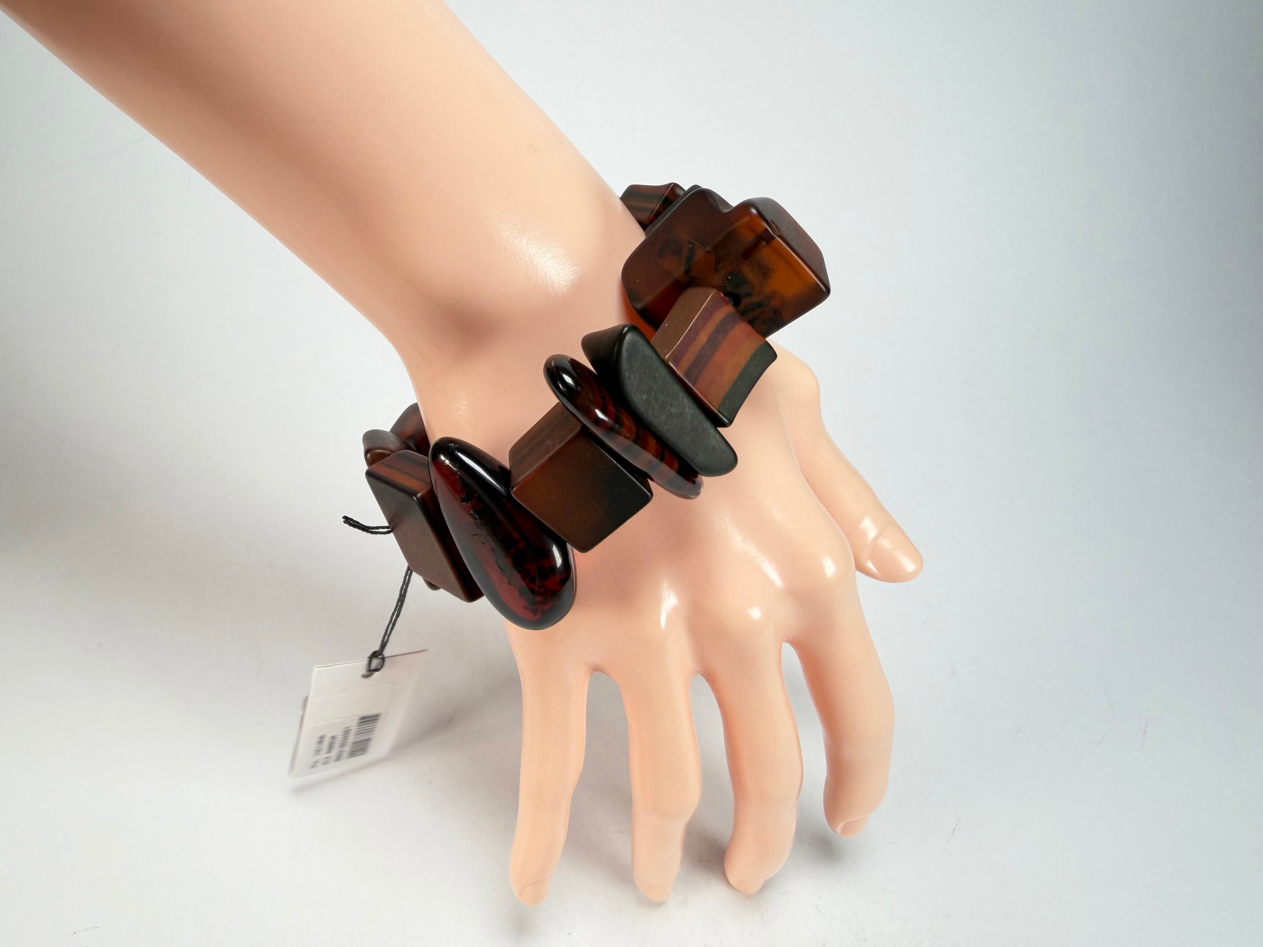 Sobral - Indiana "Marron" Brown Mix Elasticated Resin Bracelet ( 000210 )