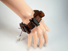 Sobral - Indiana "Marron" Brown Mix Elasticated Resin Bracelet ( 000210 )