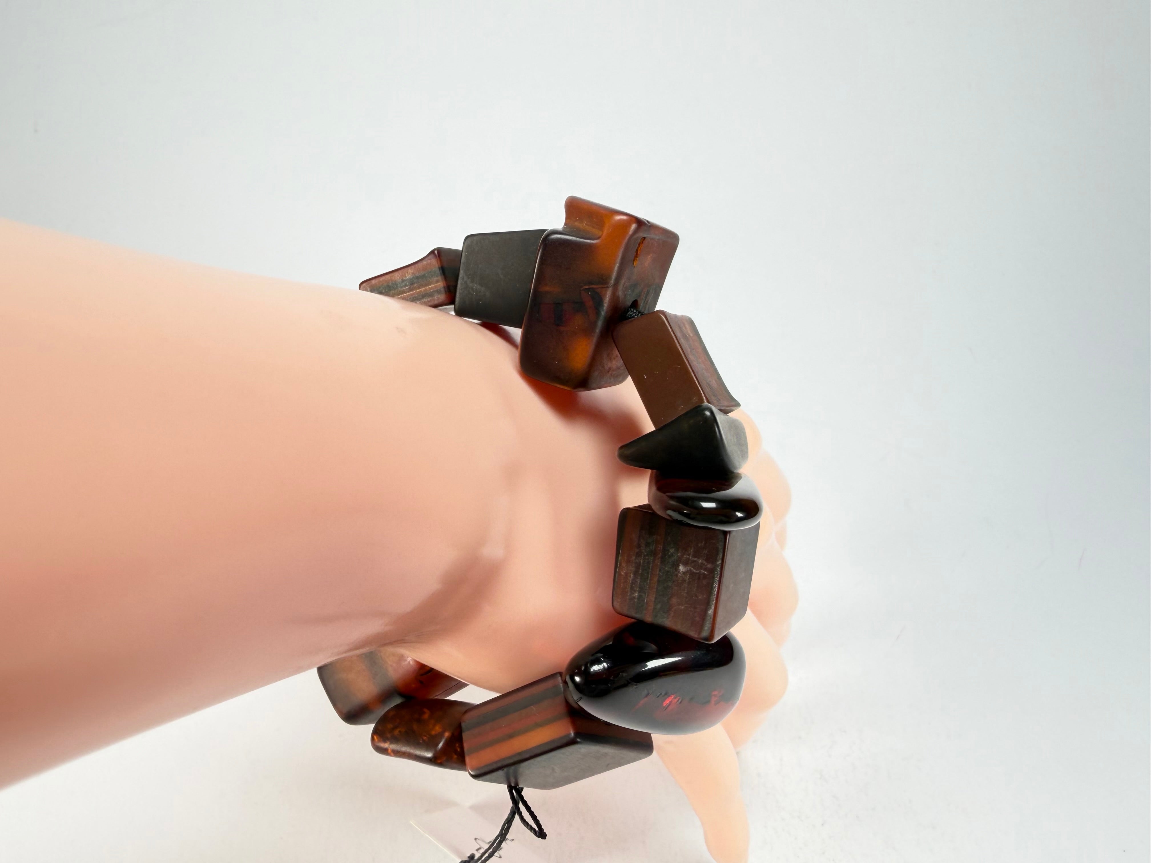 Sobral - Indiana "Marron" Brown Mix Elasticated Resin Bracelet ( 000210 )