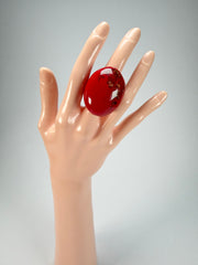 Sobral - Metalique Orlando "Super" Red Resin Ring ( 004337 ) - Size UK P / US 7.5