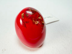 Sobral - Metalique Orlando "Super" Red Resin Ring ( 004337 ) - Size UK P / US 7.5