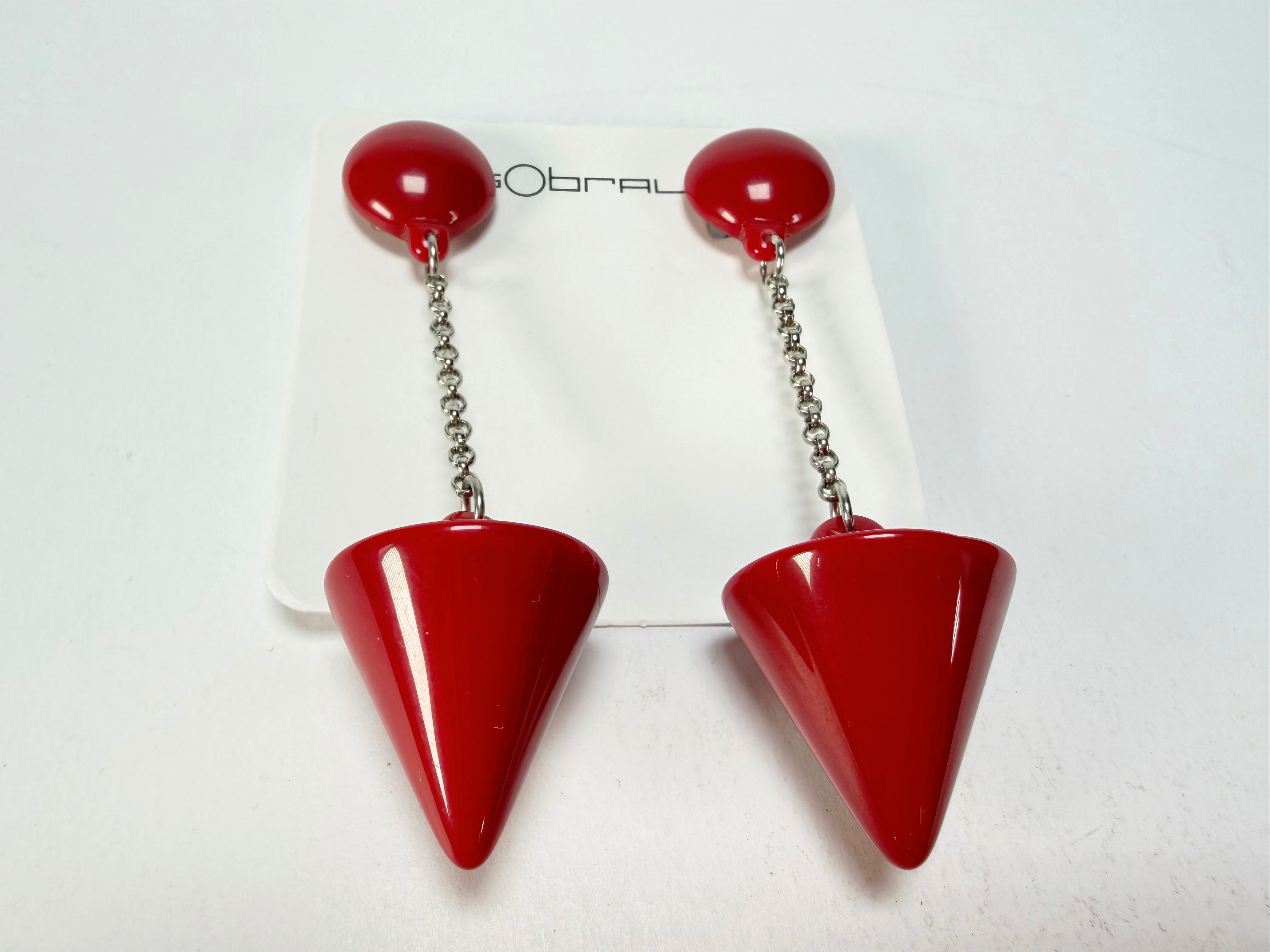 Sobral - Mix 2023 "MD KL" Red Cones Resin Clip On Earrings ( 002886 )