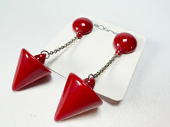 Sobral - Mix 2023 "MD KL" Red Cones Resin Earrings ( 005370 )