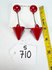 Sobral - Mix 2023 "MD KL" Red Cones Resin Earrings ( 005370 )