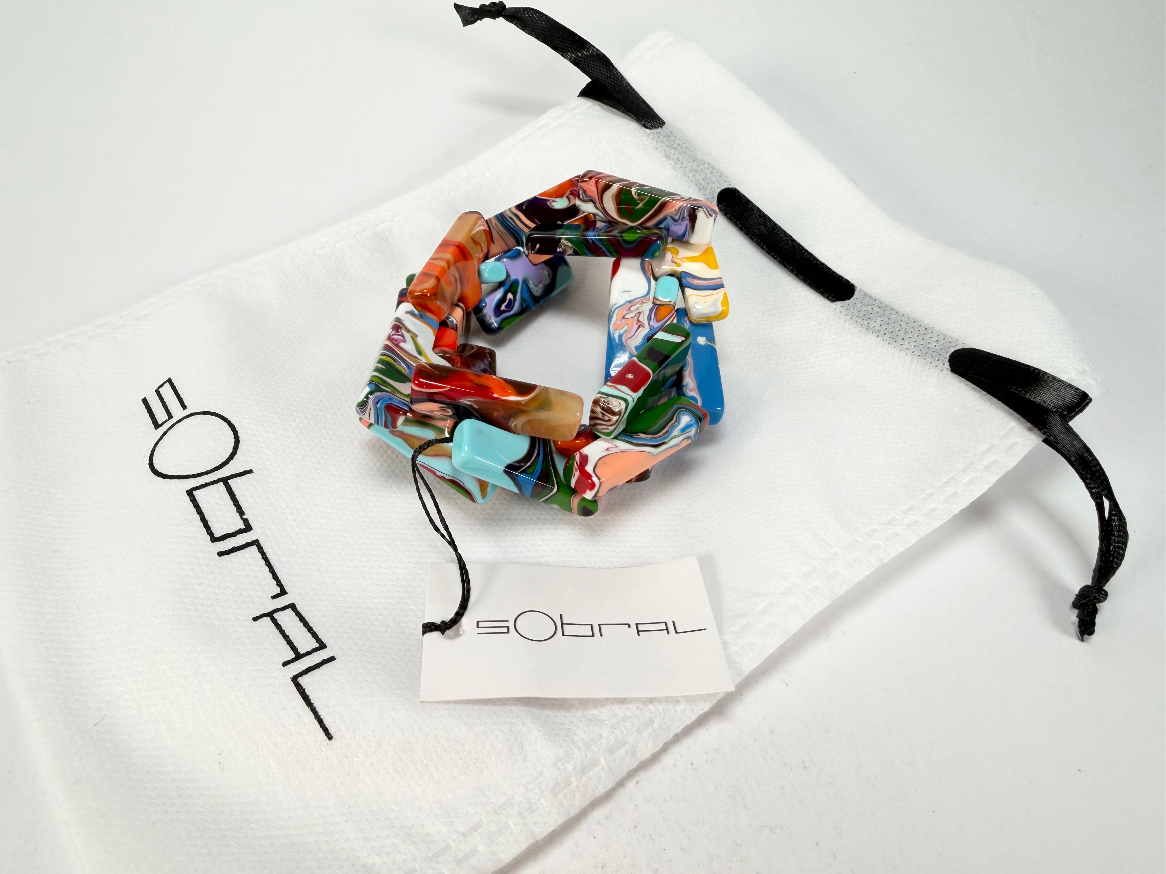 Sobral - Multi-Colour "1WJP" Pollock Elasticated Resin Bracelet ( 003882 )