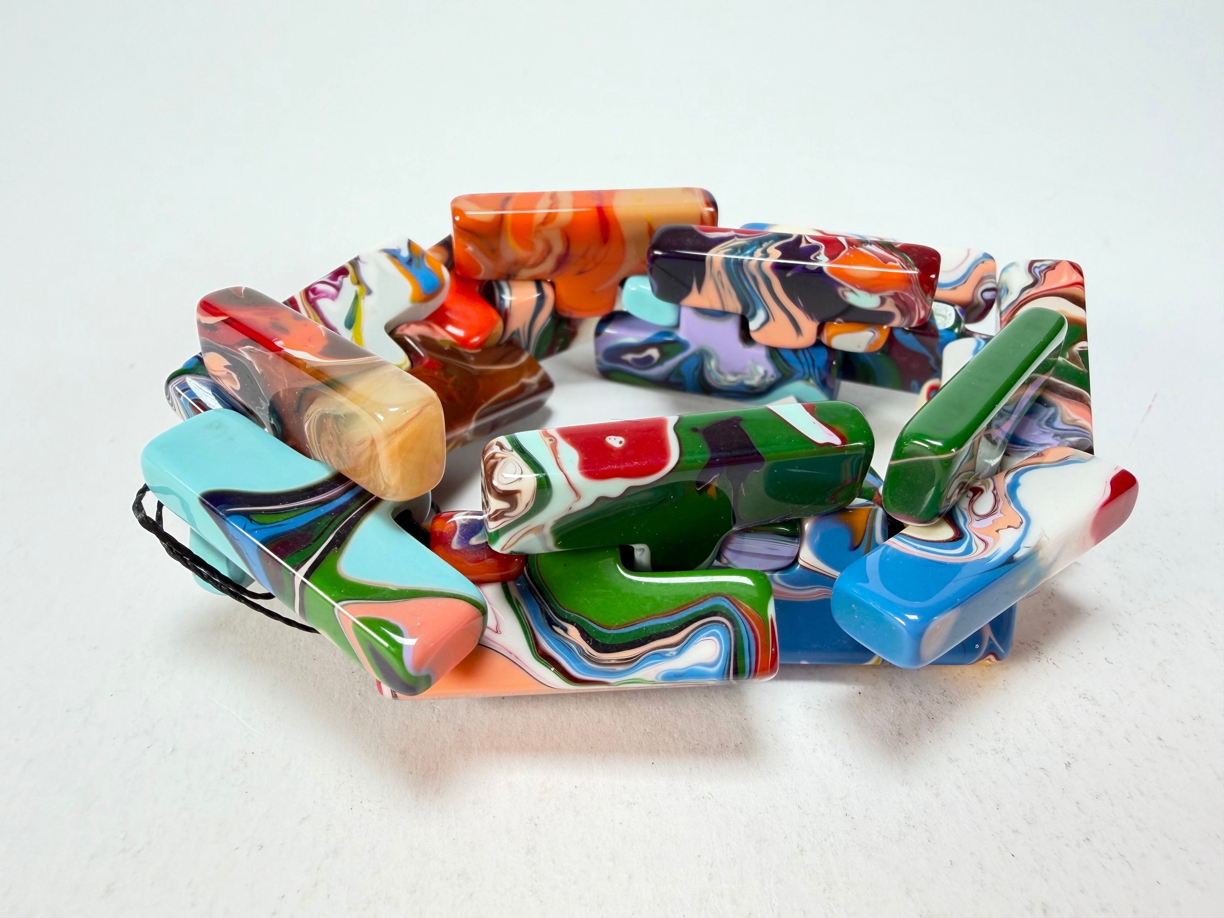 Sobral - Multi-Colour "1WJP" Pollock Elasticated Resin Bracelet ( 003882 )