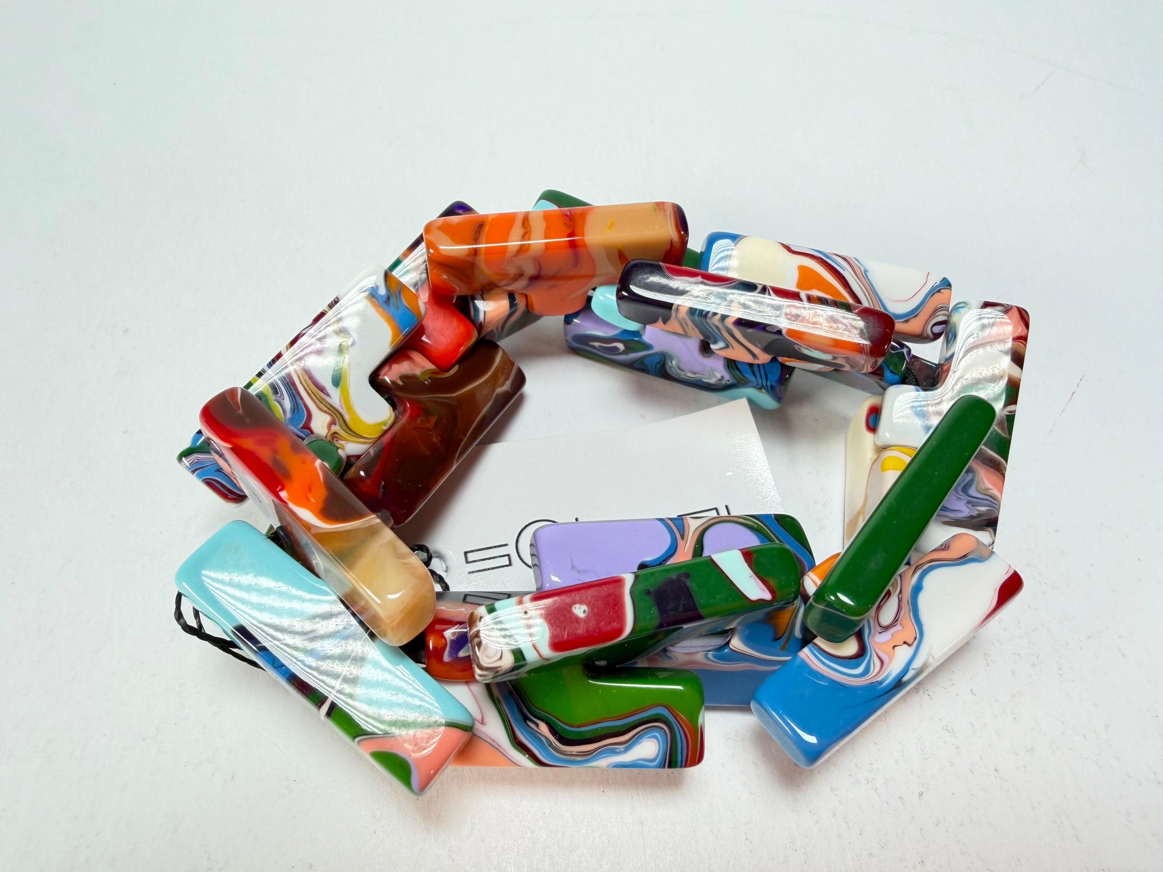 Sobral - Multi-Colour "1WJP" Pollock Elasticated Resin Bracelet ( 003882 )