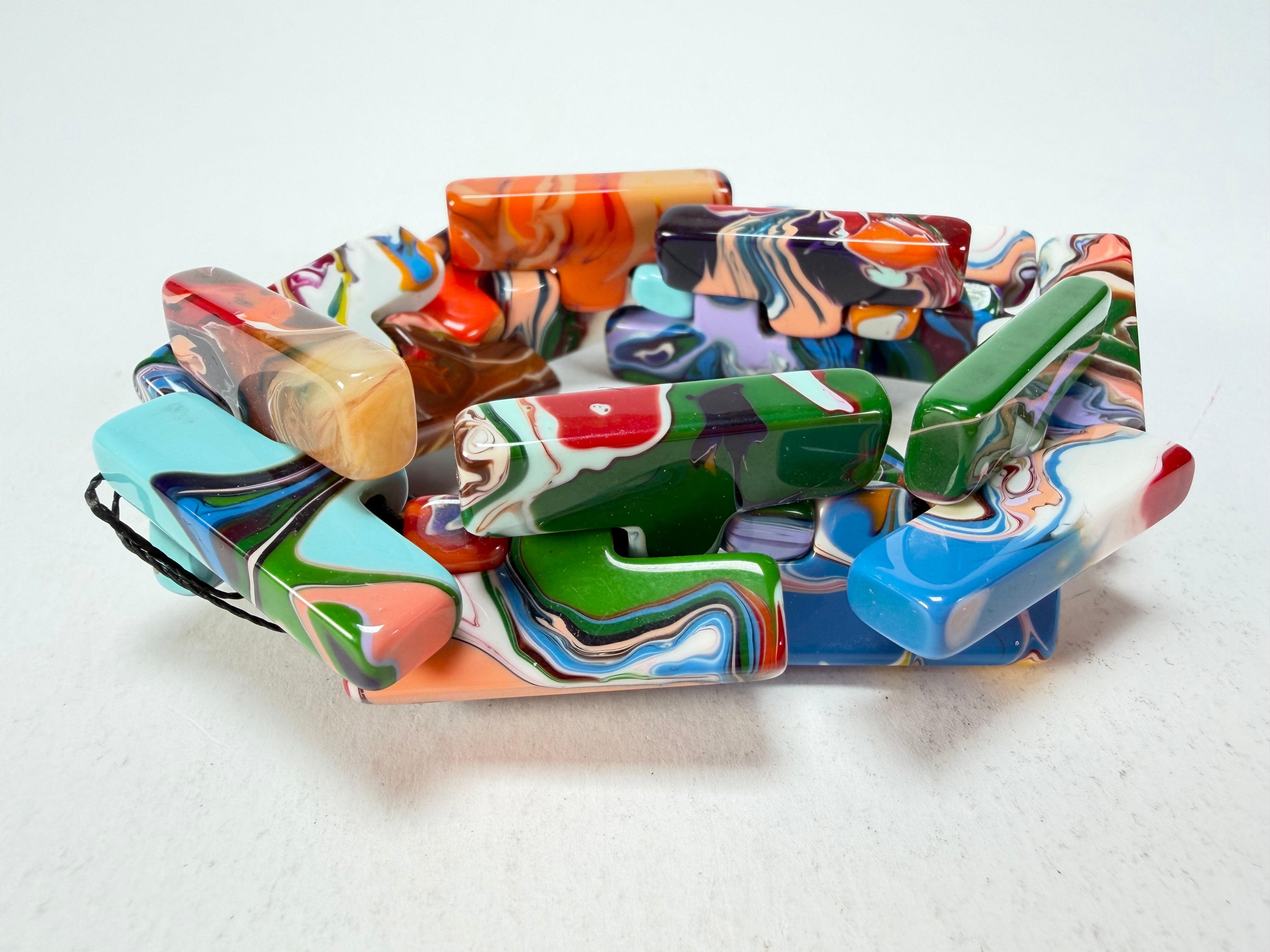 Sobral - Multi-Colour "1WJP" Pollock Elasticated Resin Bracelet ( 003882 )