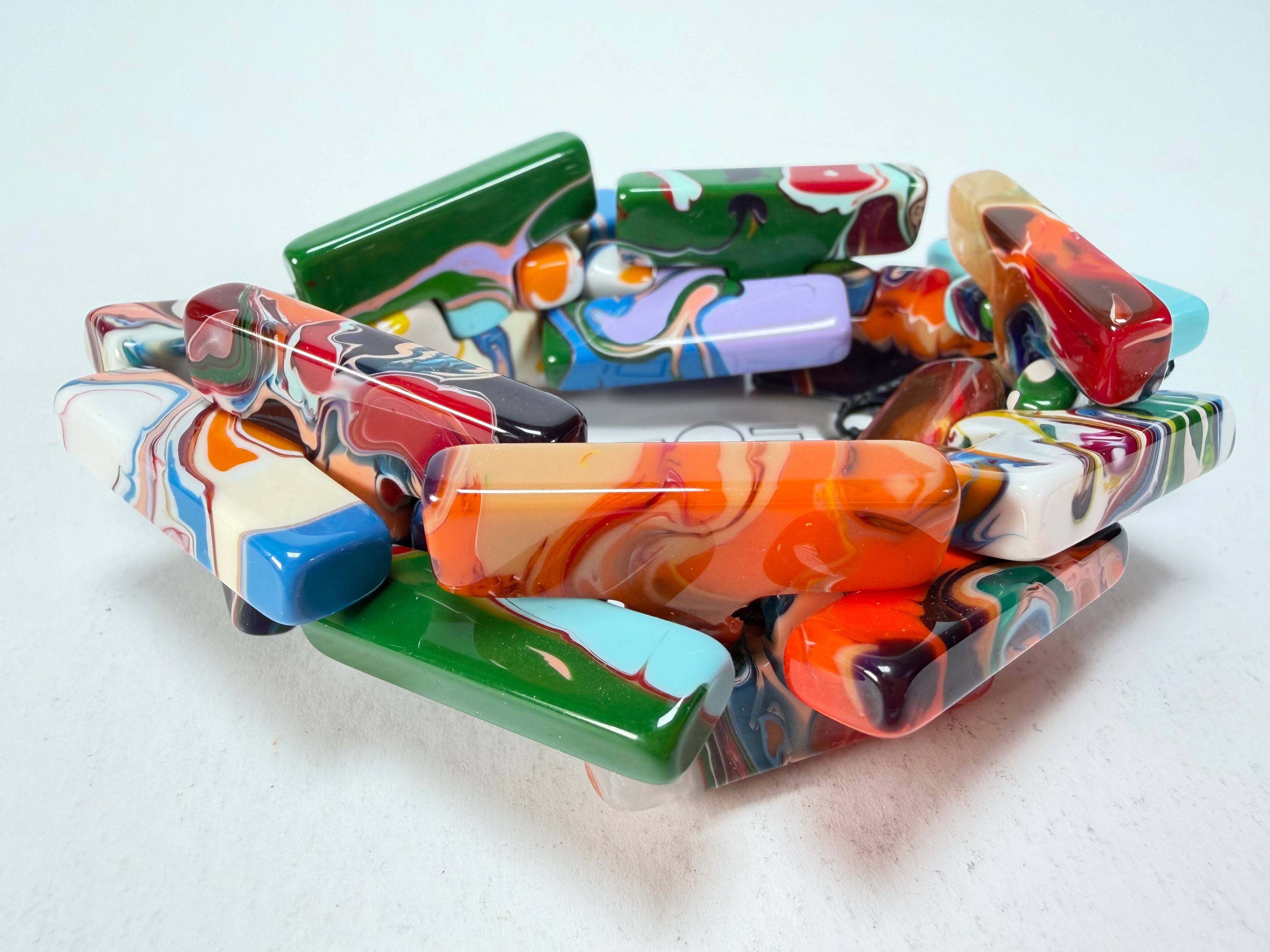 Sobral - Multi-Colour "1WJP" Pollock Elasticated Resin Bracelet ( 003882 )