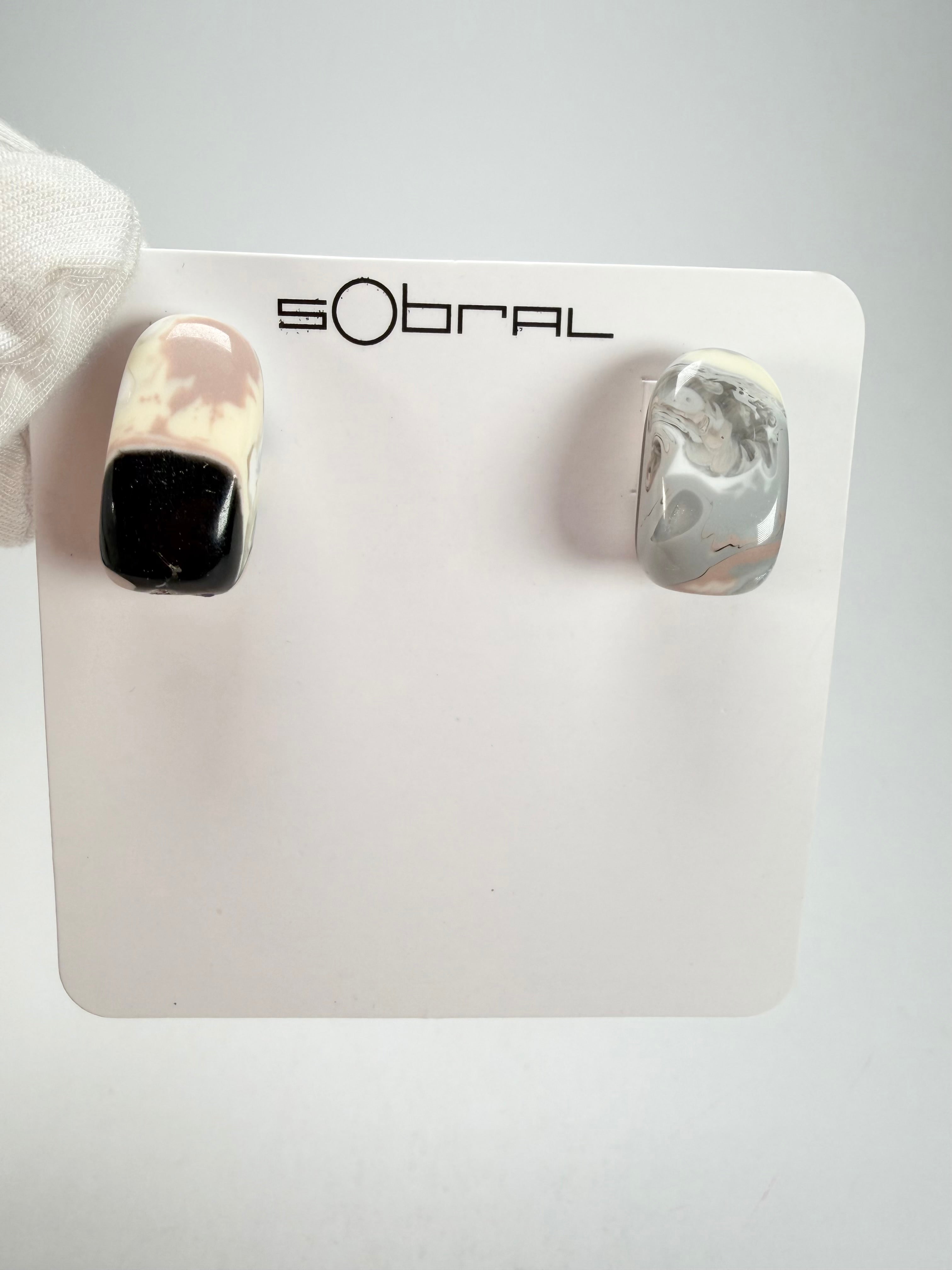 Sobral -  Lágrima D'or "New Habilis" Pollock Resin Earrings ( 005261 )