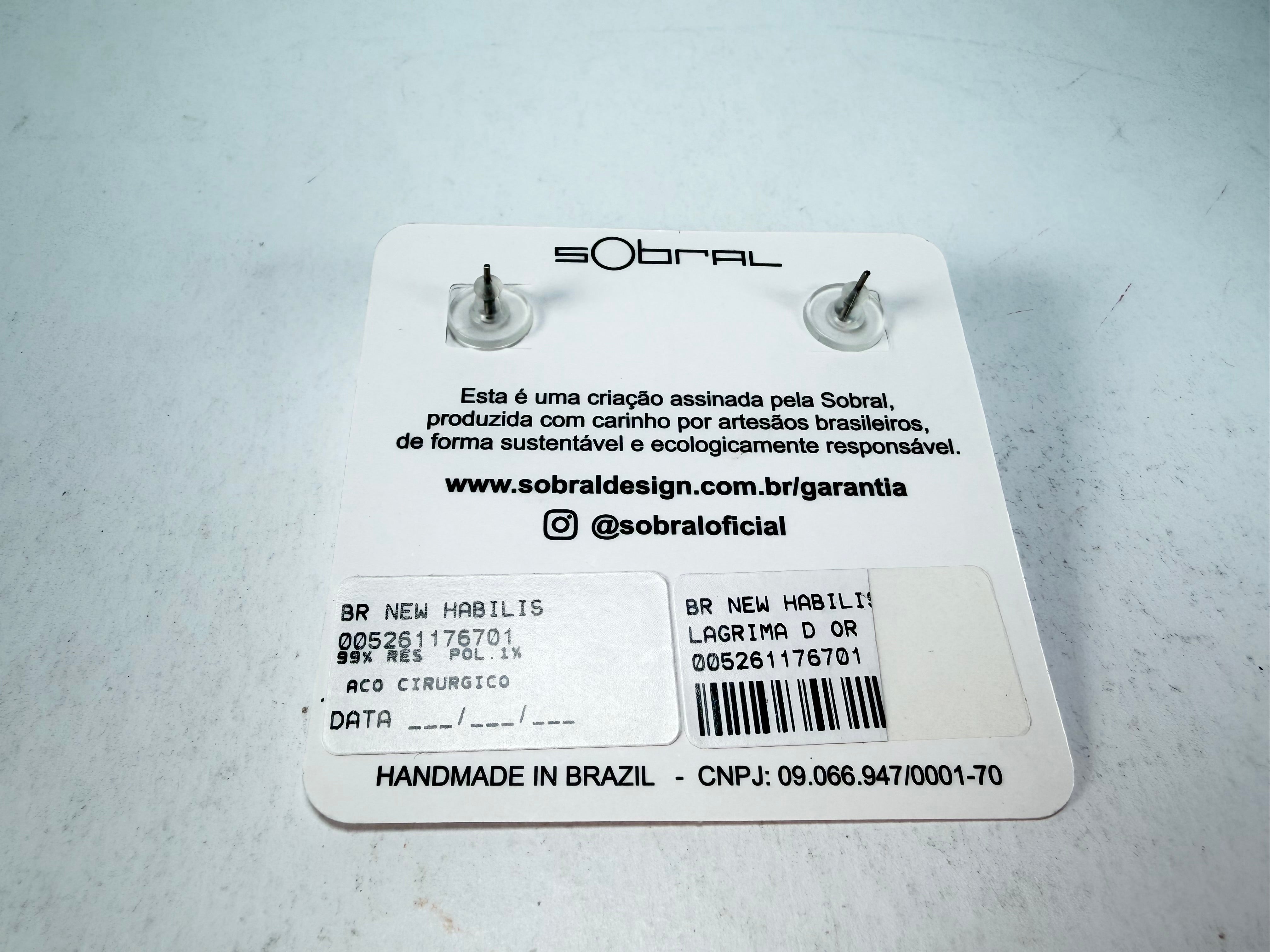 Sobral -  Lágrima D'or "New Habilis" Pollock Resin Earrings ( 005261 )