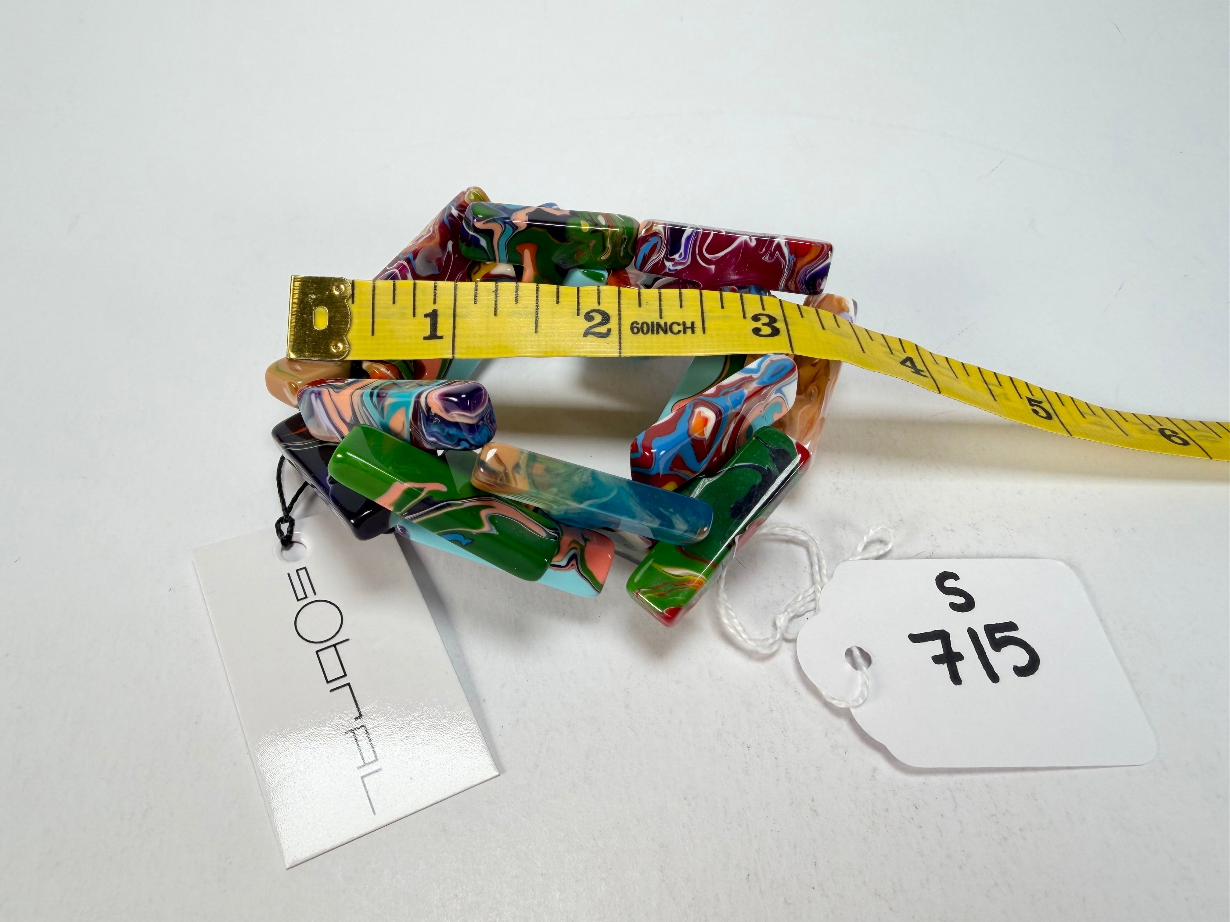 Sobral - Multi-Colour "1WJP" Pollock Elasticated Resin Bracelet ( 003882 )