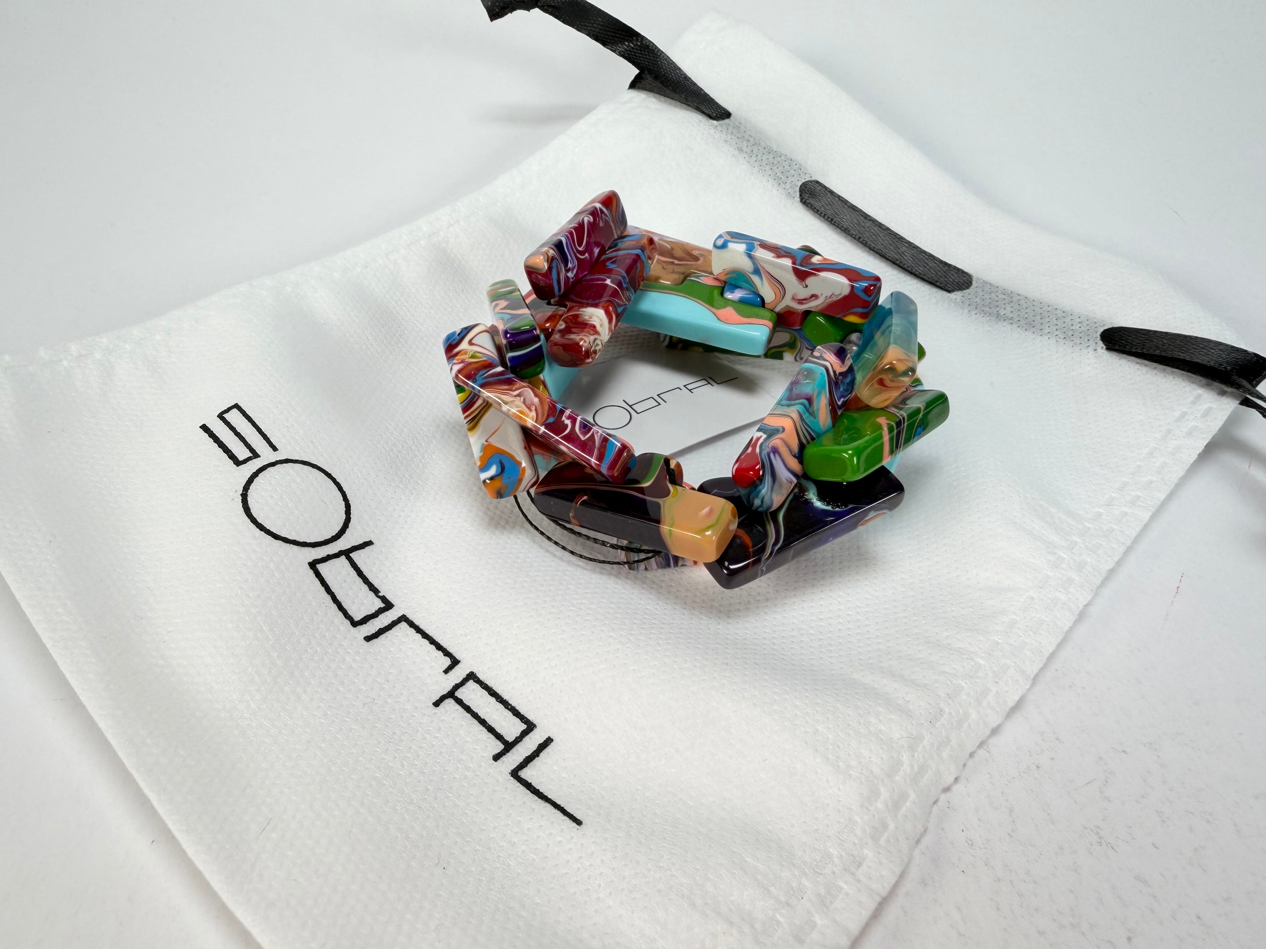Sobral - Multi-Colour "1WJP" Pollock Elasticated Resin Bracelet ( 003882 )
