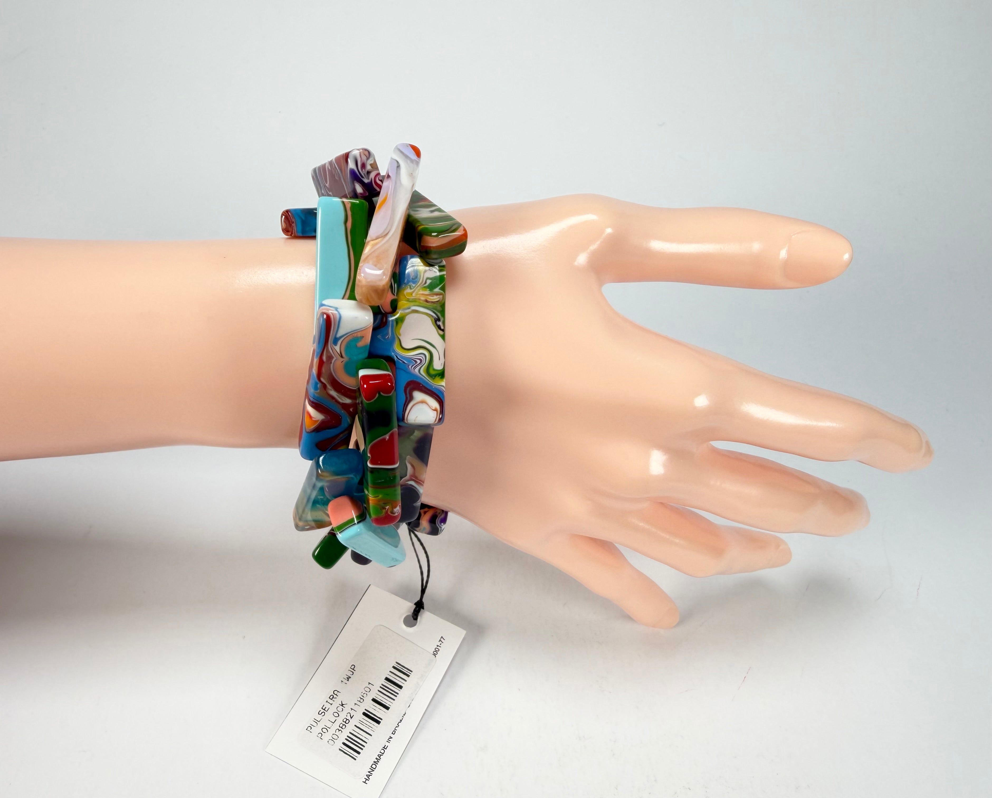Sobral - Multi-Colour "1WJP" Pollock Elasticated Resin Bracelet ( 003882 )