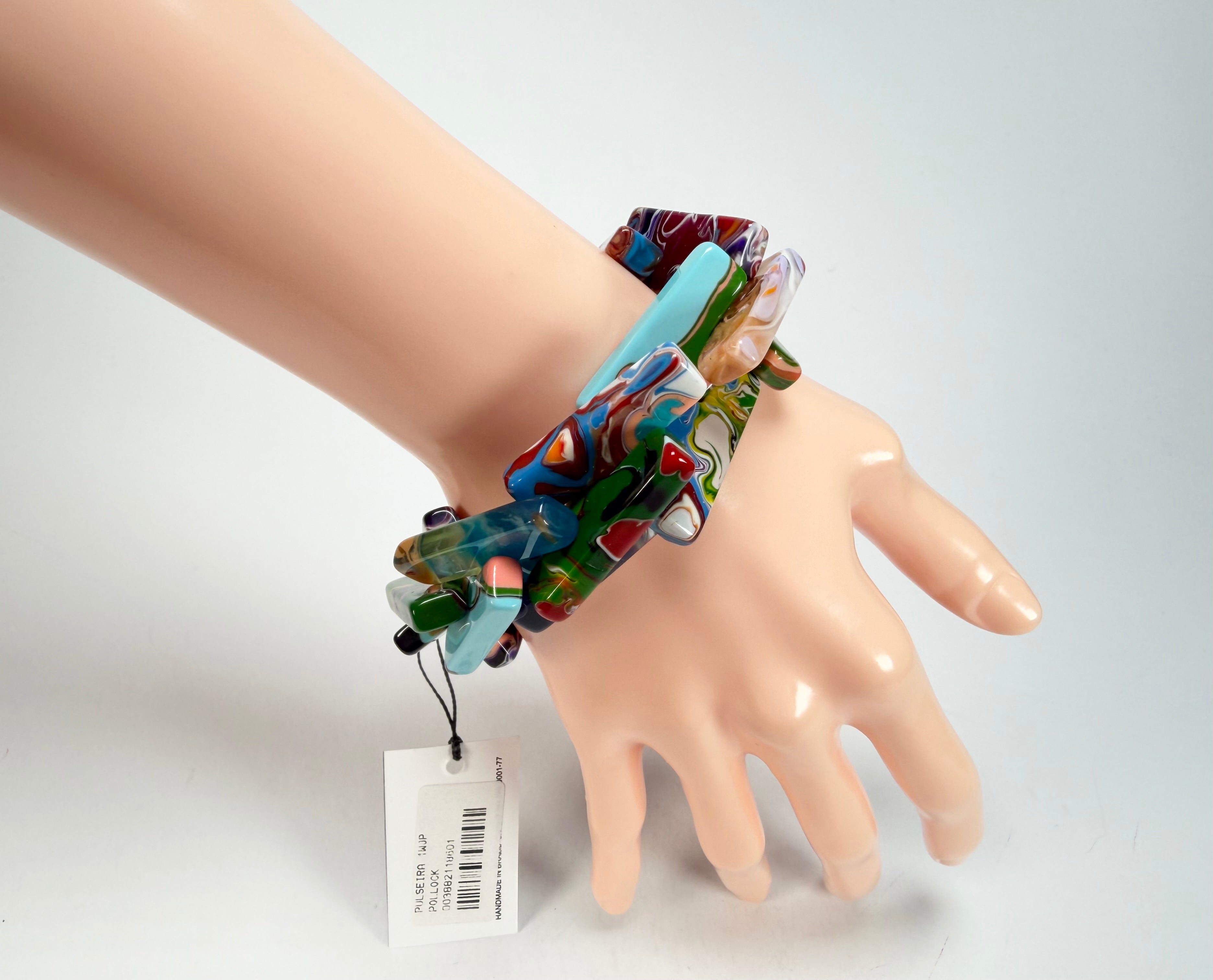 Sobral - Multi-Colour "1WJP" Pollock Elasticated Resin Bracelet ( 003882 )