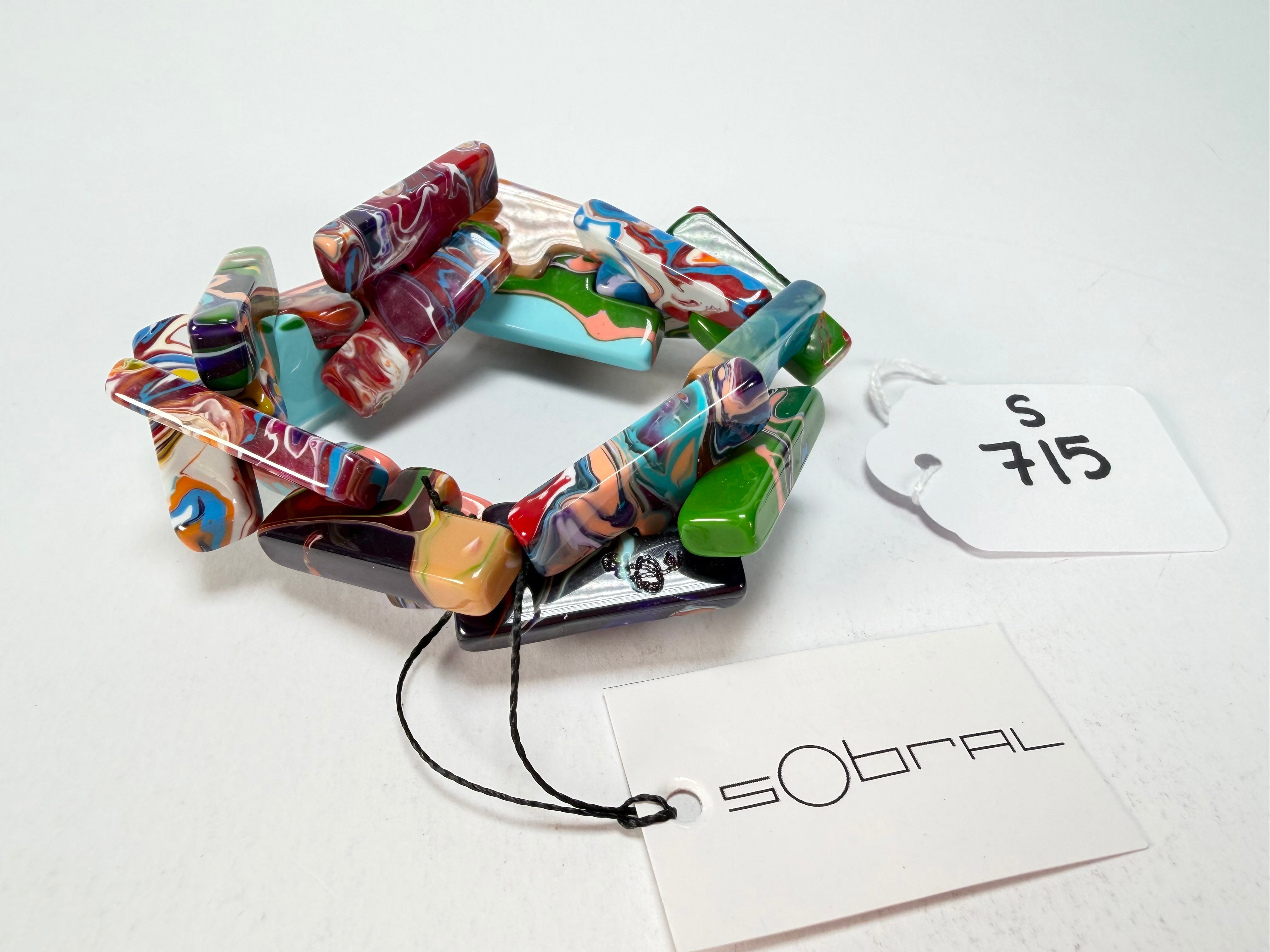 Sobral - Multi-Colour "1WJP" Pollock Elasticated Resin Bracelet ( 003882 )