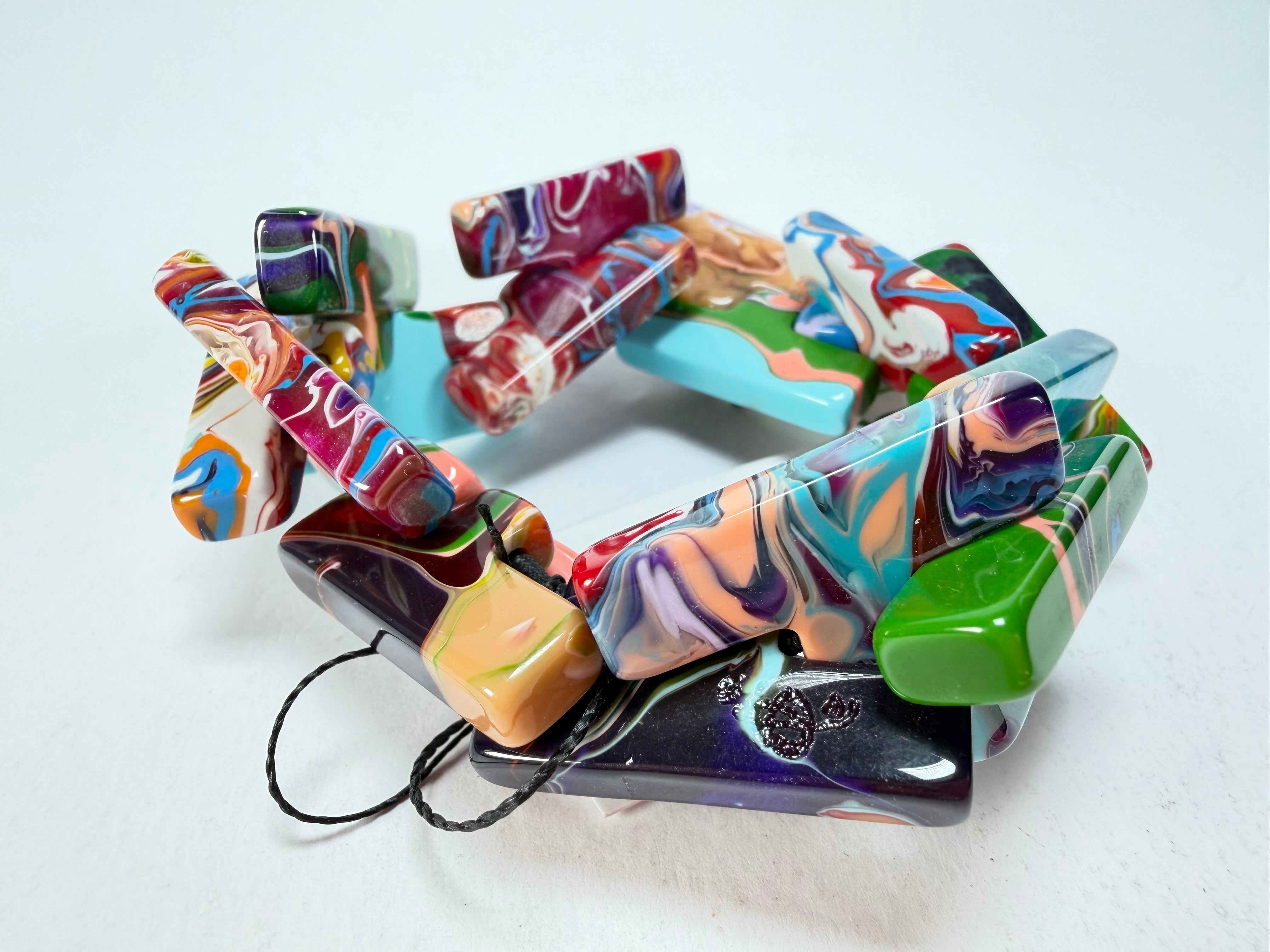 Sobral - Multi-Colour "1WJP" Pollock Elasticated Resin Bracelet ( 003882 )
