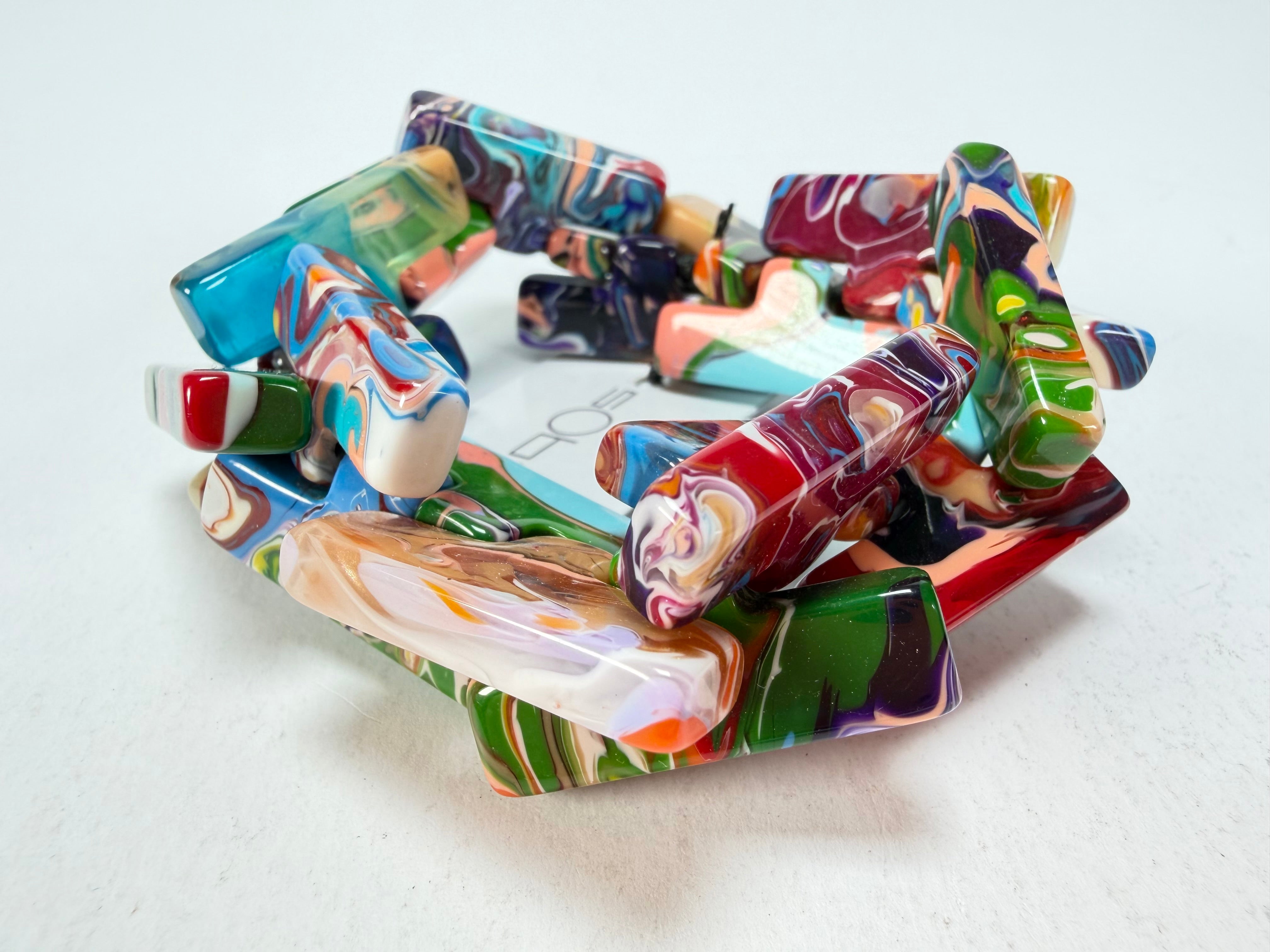 Sobral - Multi-Colour "1WJP" Pollock Elasticated Resin Bracelet ( 003882 )