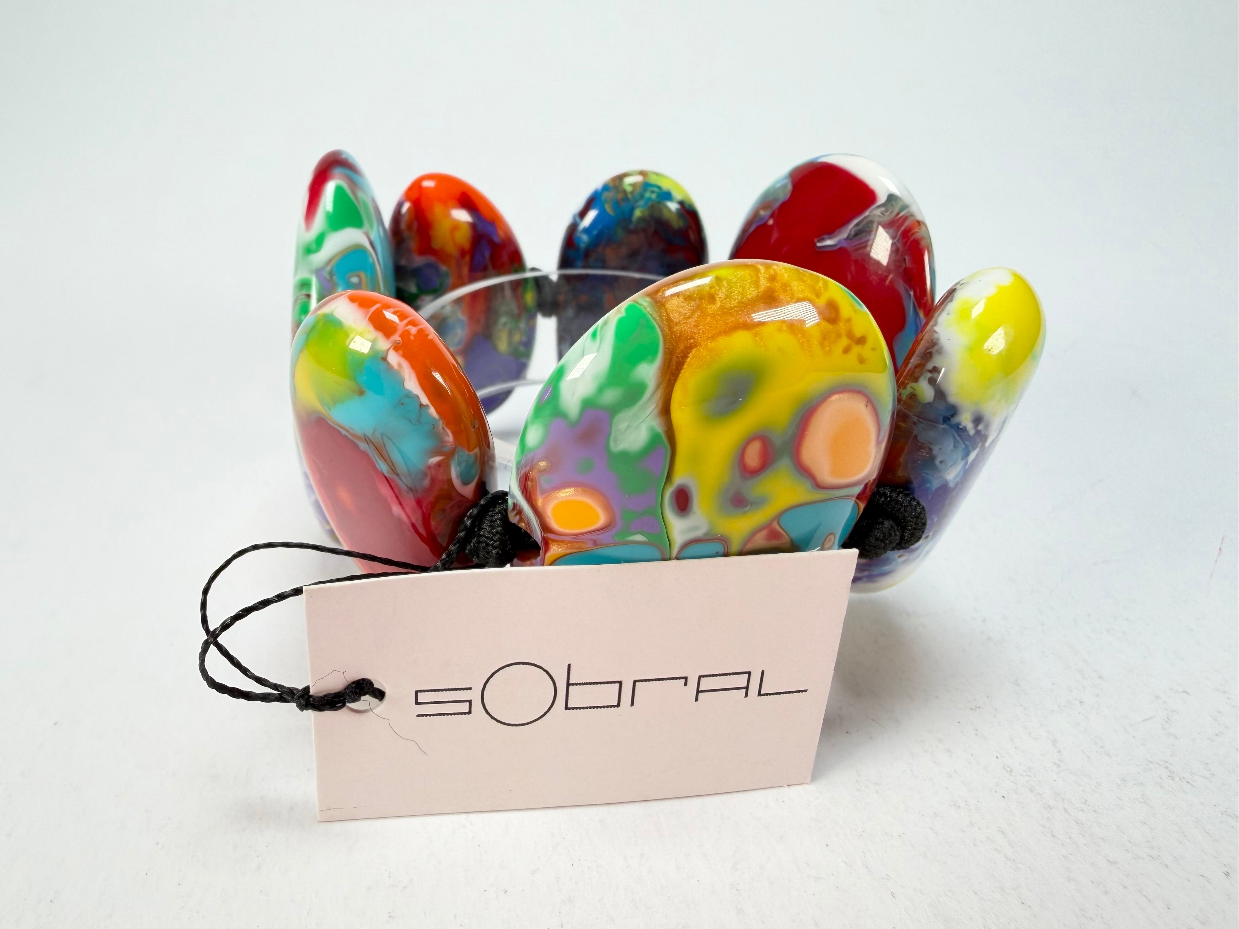 Sobral - Multi-Colour "Wassily" Pollock Elasticated Resin Bracelet ( 003716 )