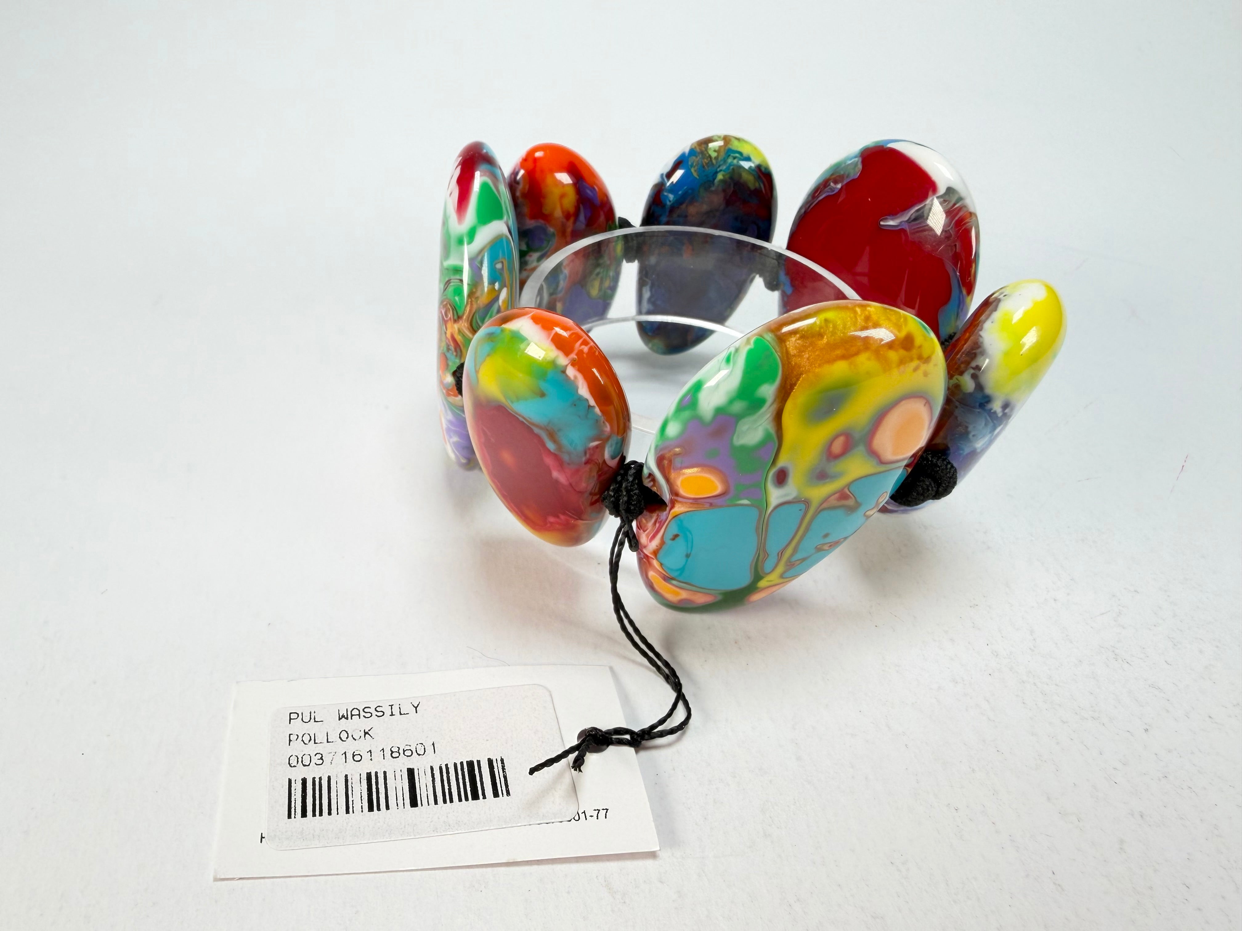 Sobral - Multi-Colour "Wassily" Pollock Elasticated Resin Bracelet ( 003716 )