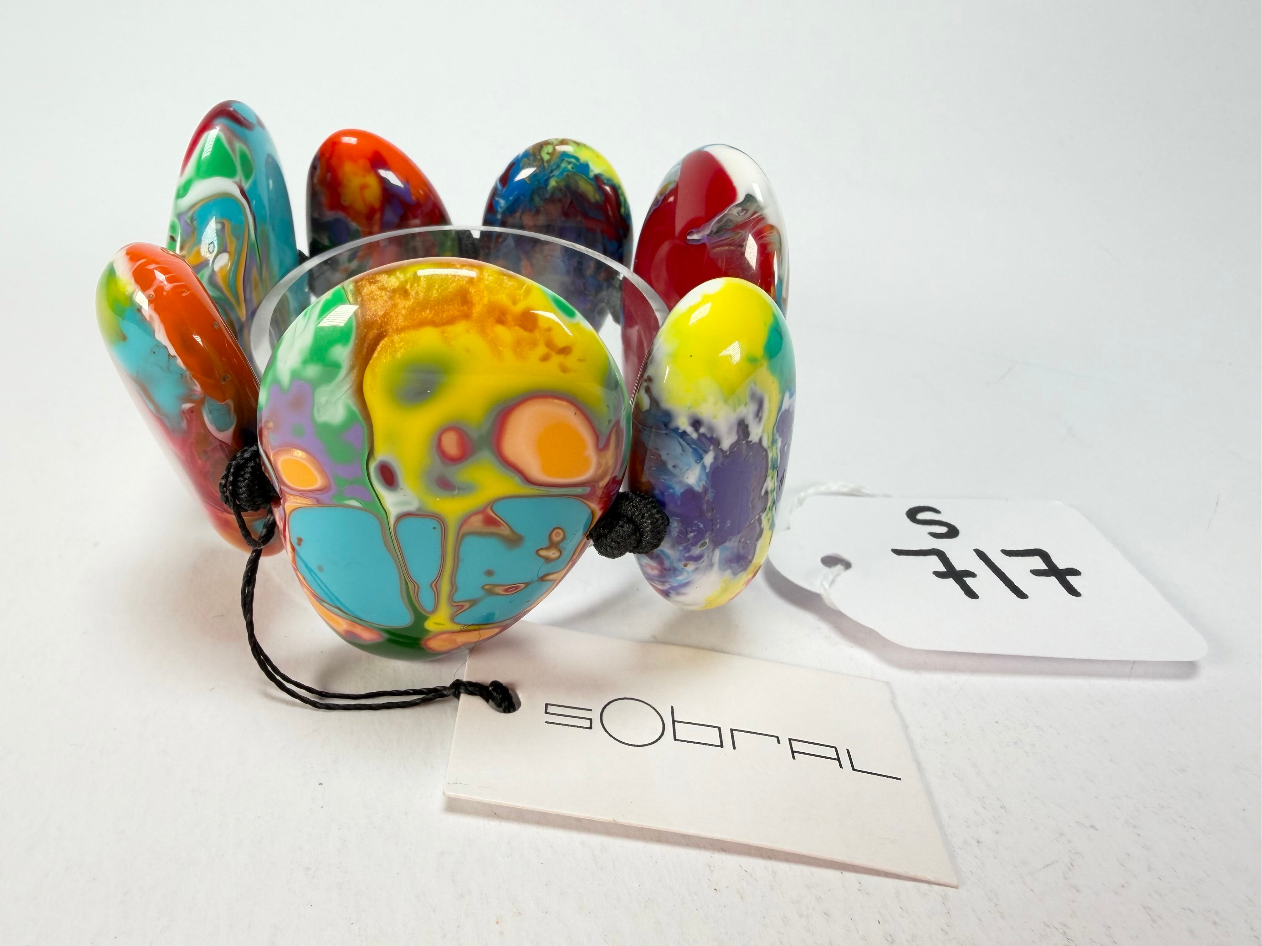Sobral - Multi-Colour "Wassily" Pollock Elasticated Resin Bracelet ( 003716 )