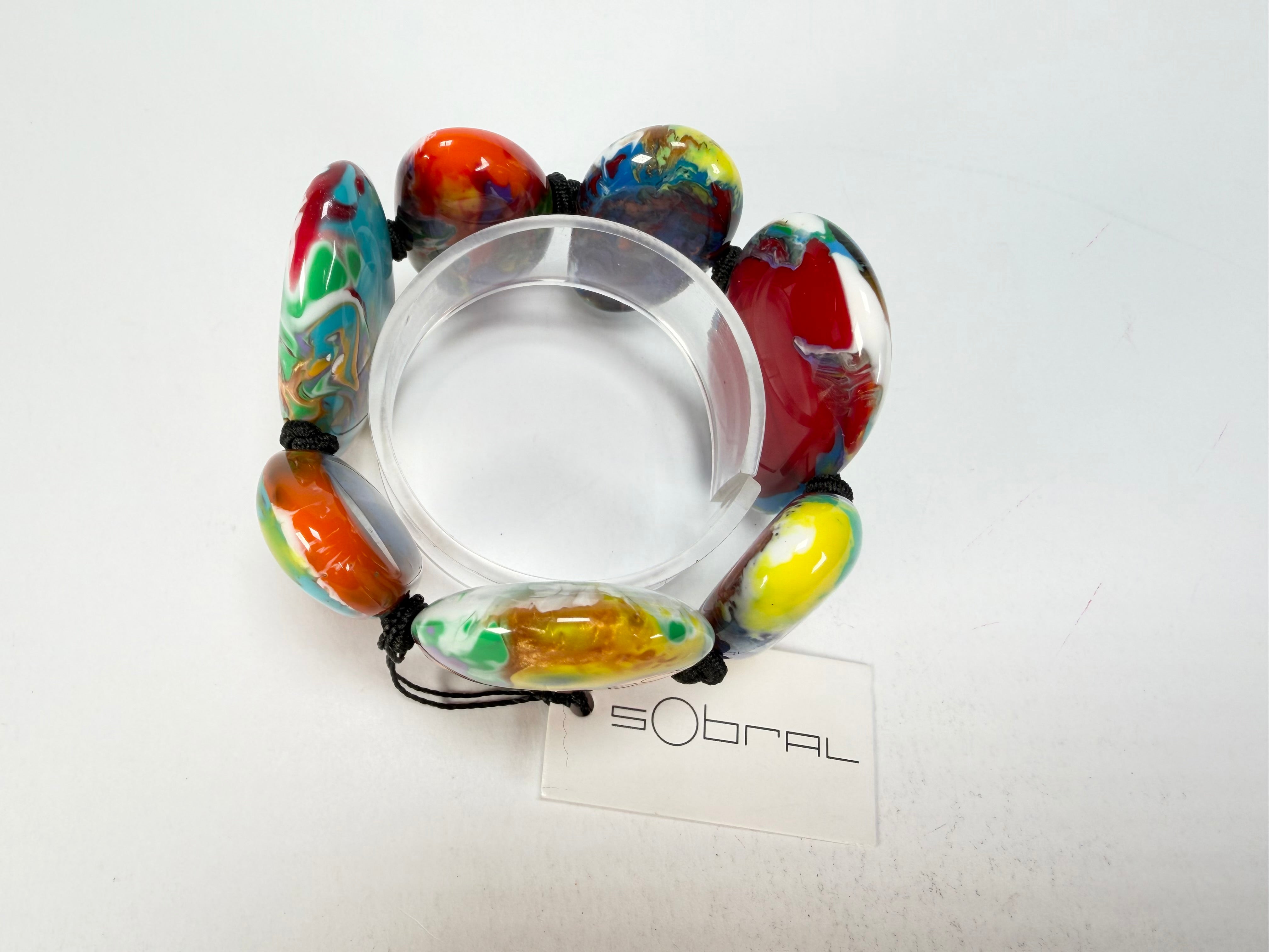 Sobral - Multi-Colour "Wassily" Pollock Elasticated Resin Bracelet ( 003716 )