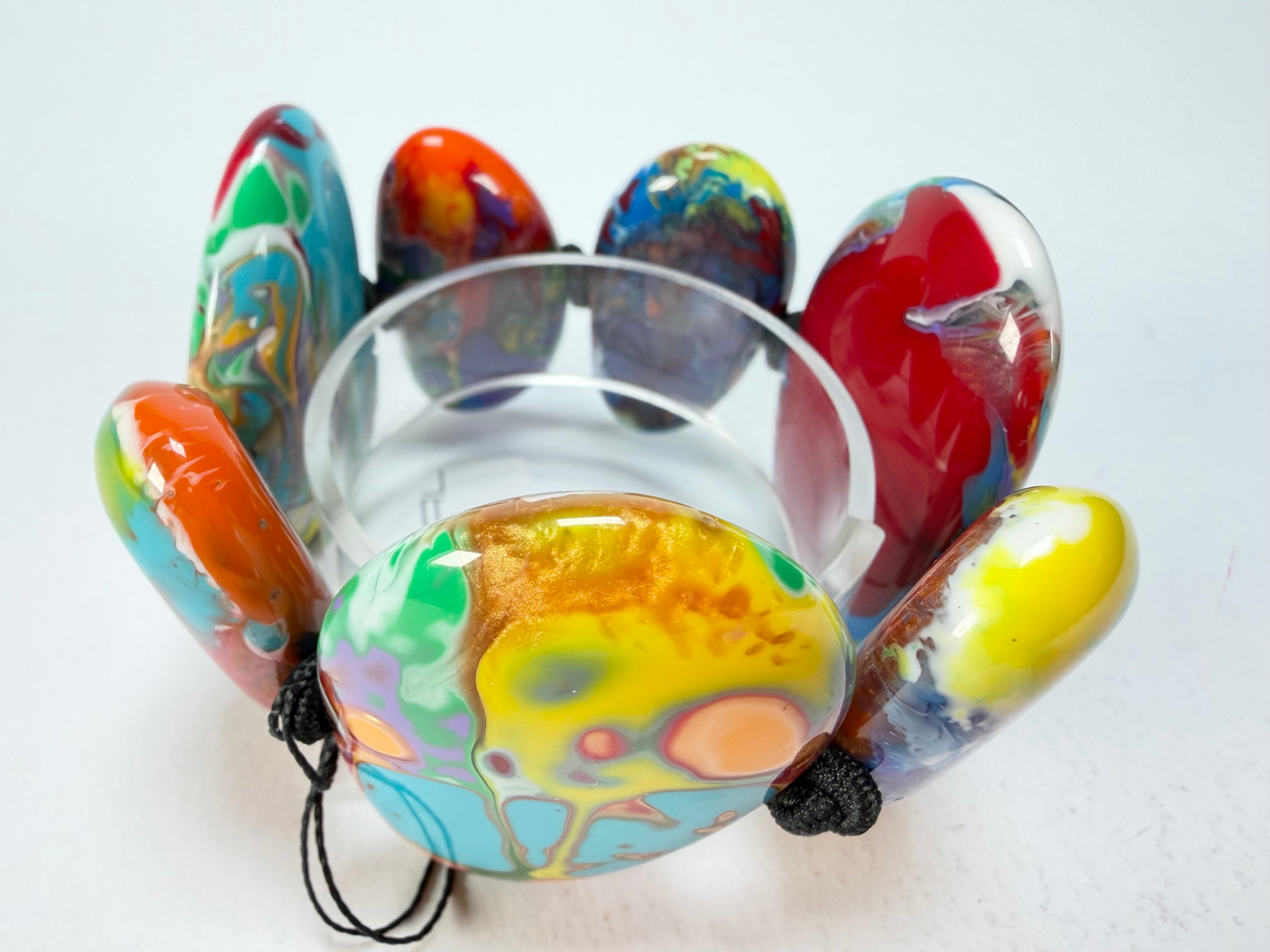 Sobral - Multi-Colour "Wassily" Pollock Elasticated Resin Bracelet ( 003716 )
