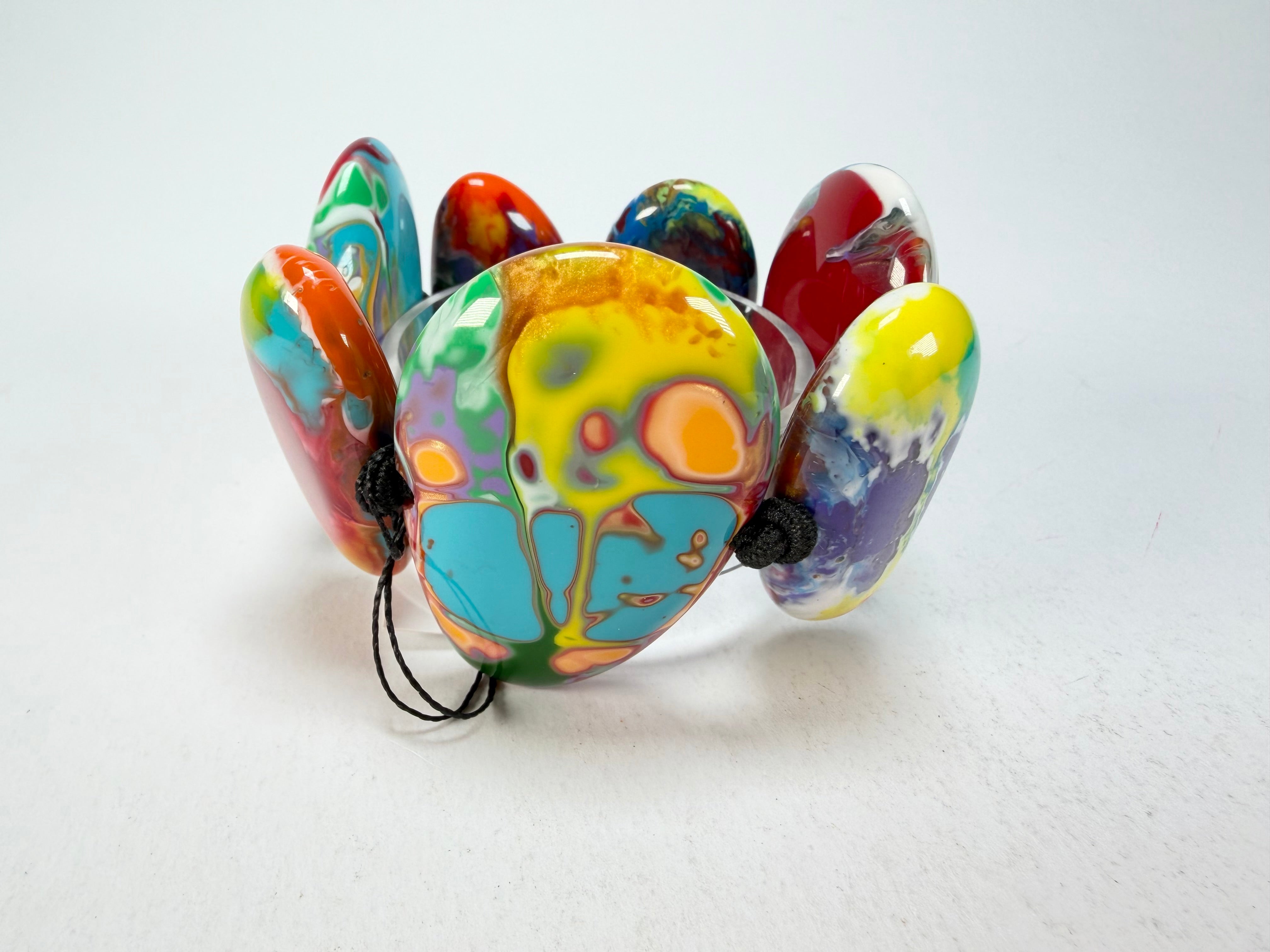 Sobral - Multi-Colour "Wassily" Pollock Elasticated Resin Bracelet ( 003716 )