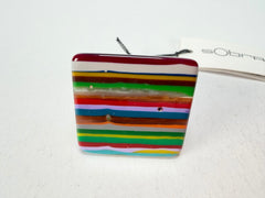 Sobral - Pop Art "Carre" Resin Ring ( 001828 ) - Size UK R / US 9