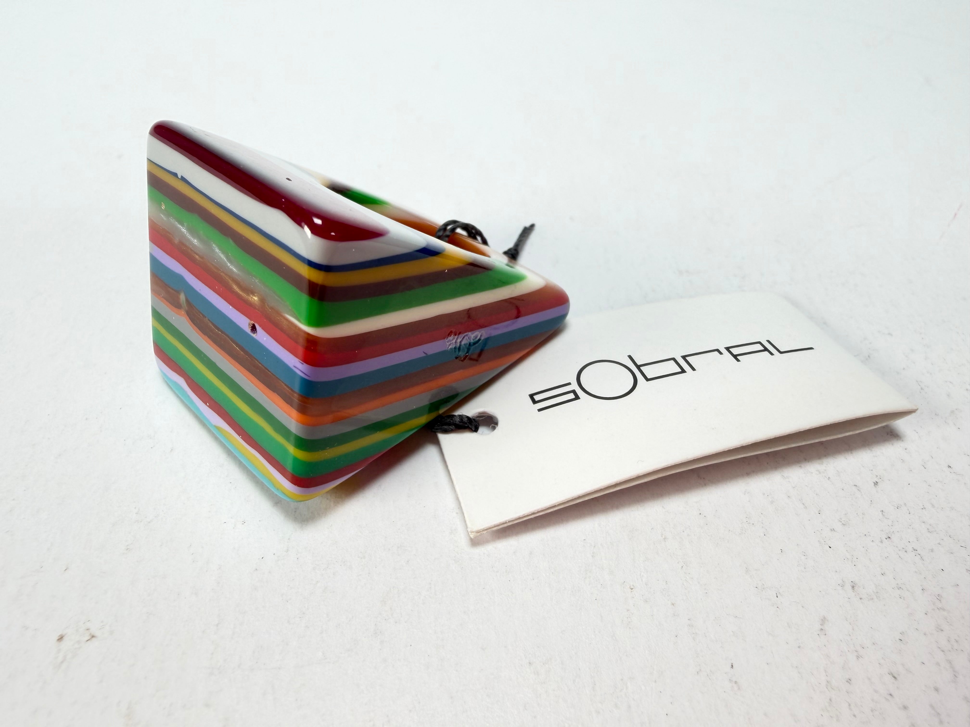 Sobral - Pop Art "Carre" Resin Ring ( 001828 ) - Size UK R / US 9