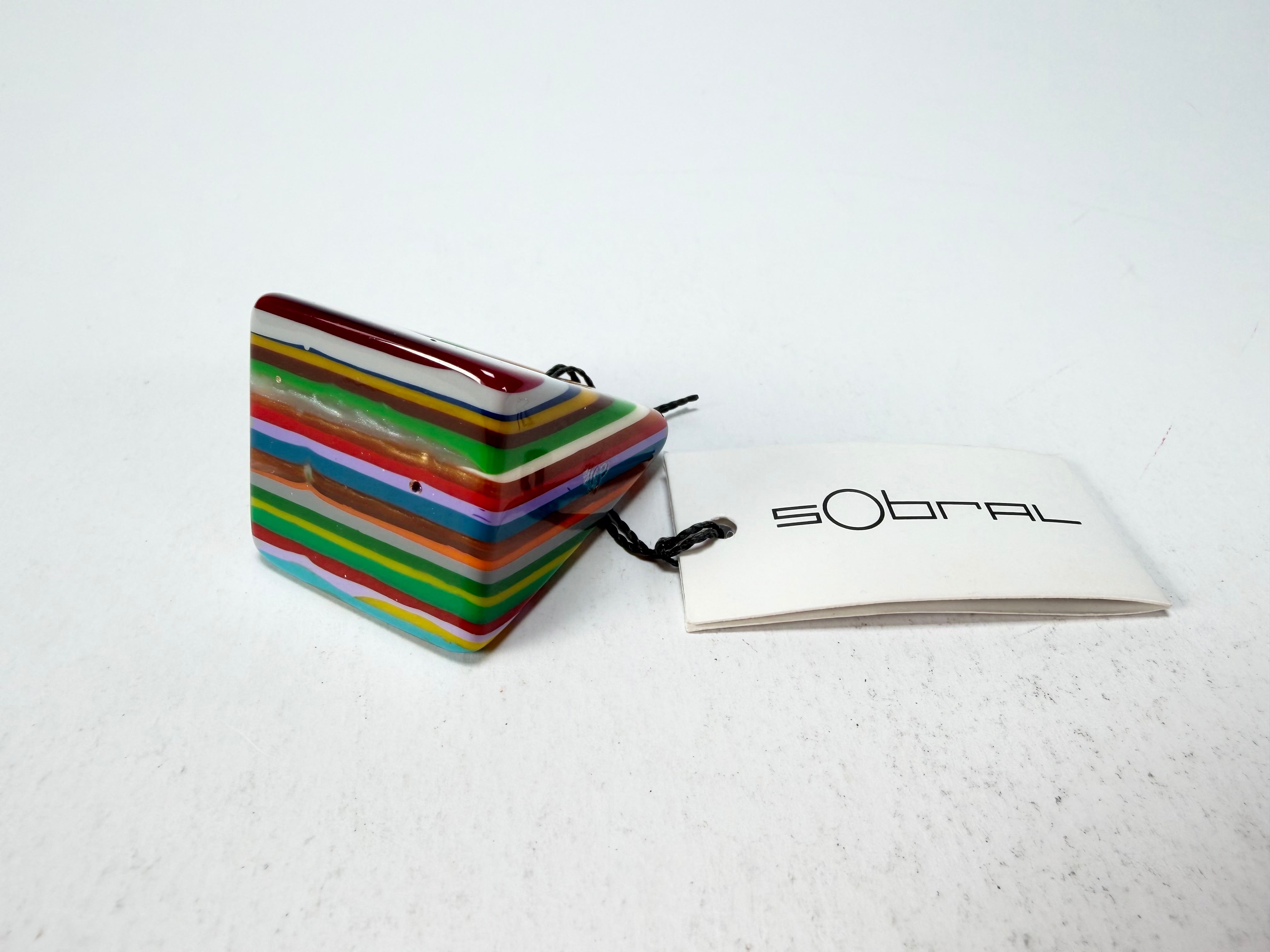 Sobral - Pop Art "Carre" Resin Ring ( 001828 ) - Size UK R / US 9