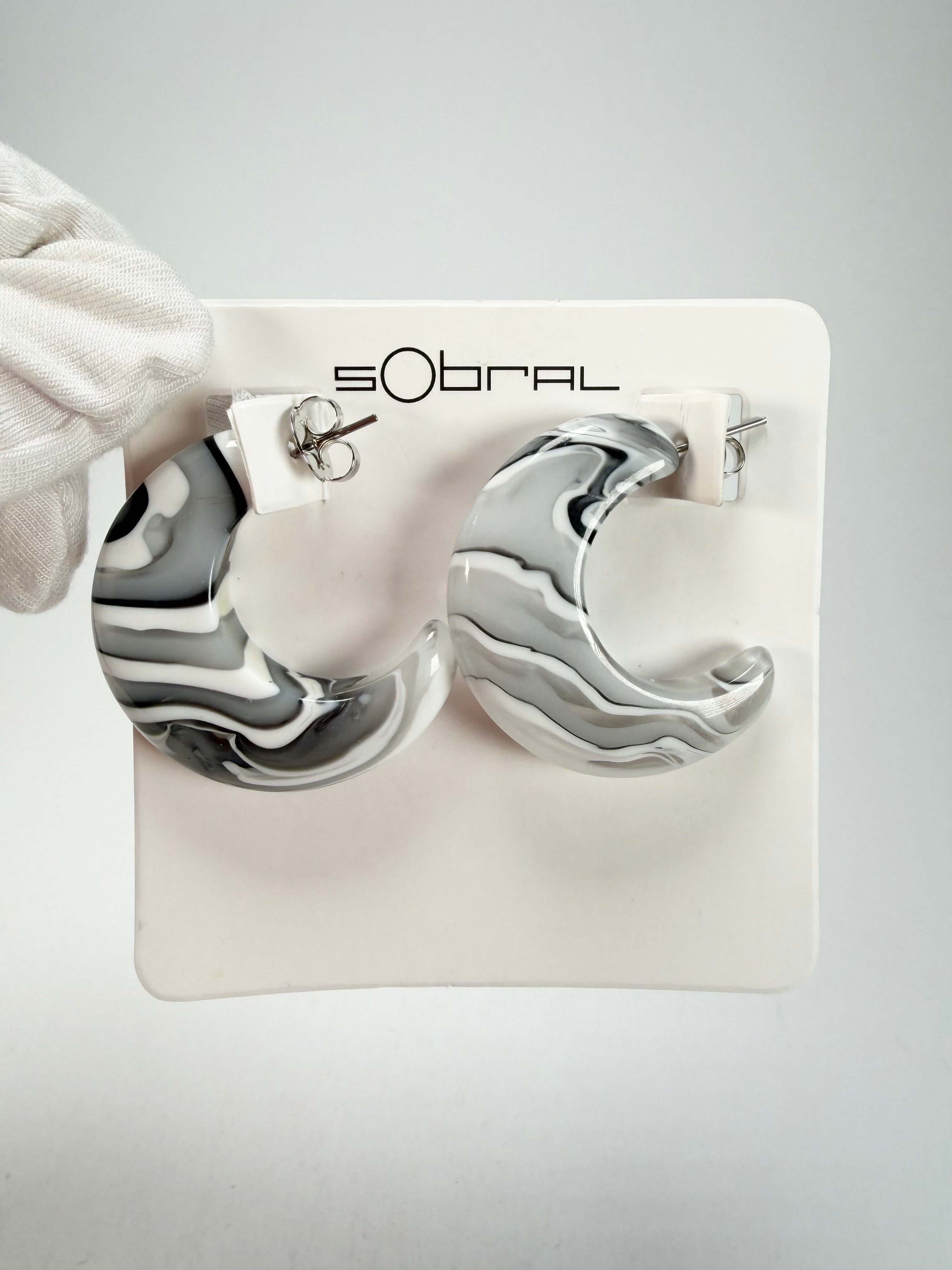 Sobral - Onda Gelo "Vibracao" Resin Earrings ( 005419 )