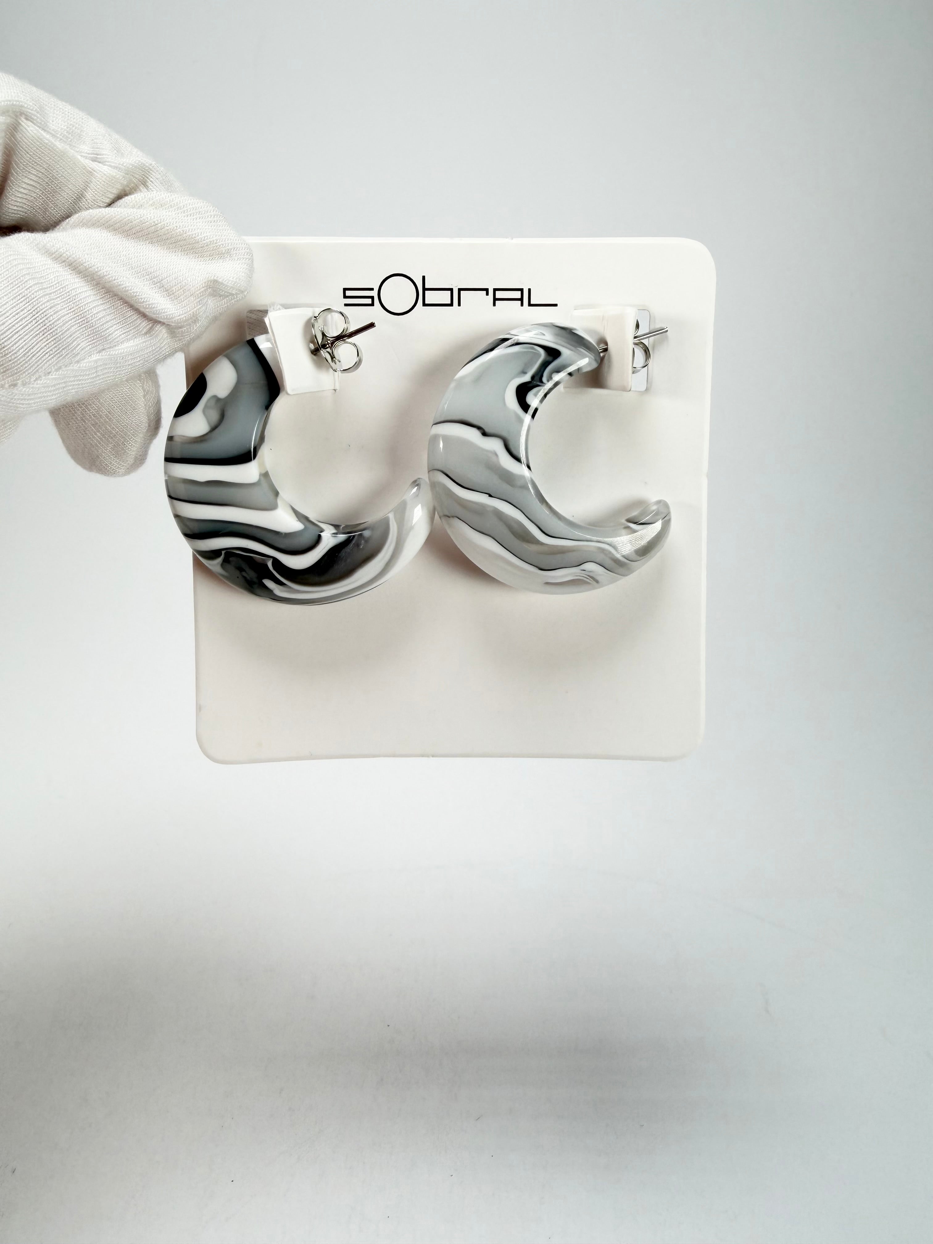 Sobral - Onda Gelo "Vibracao" Resin Earrings ( 005419 )