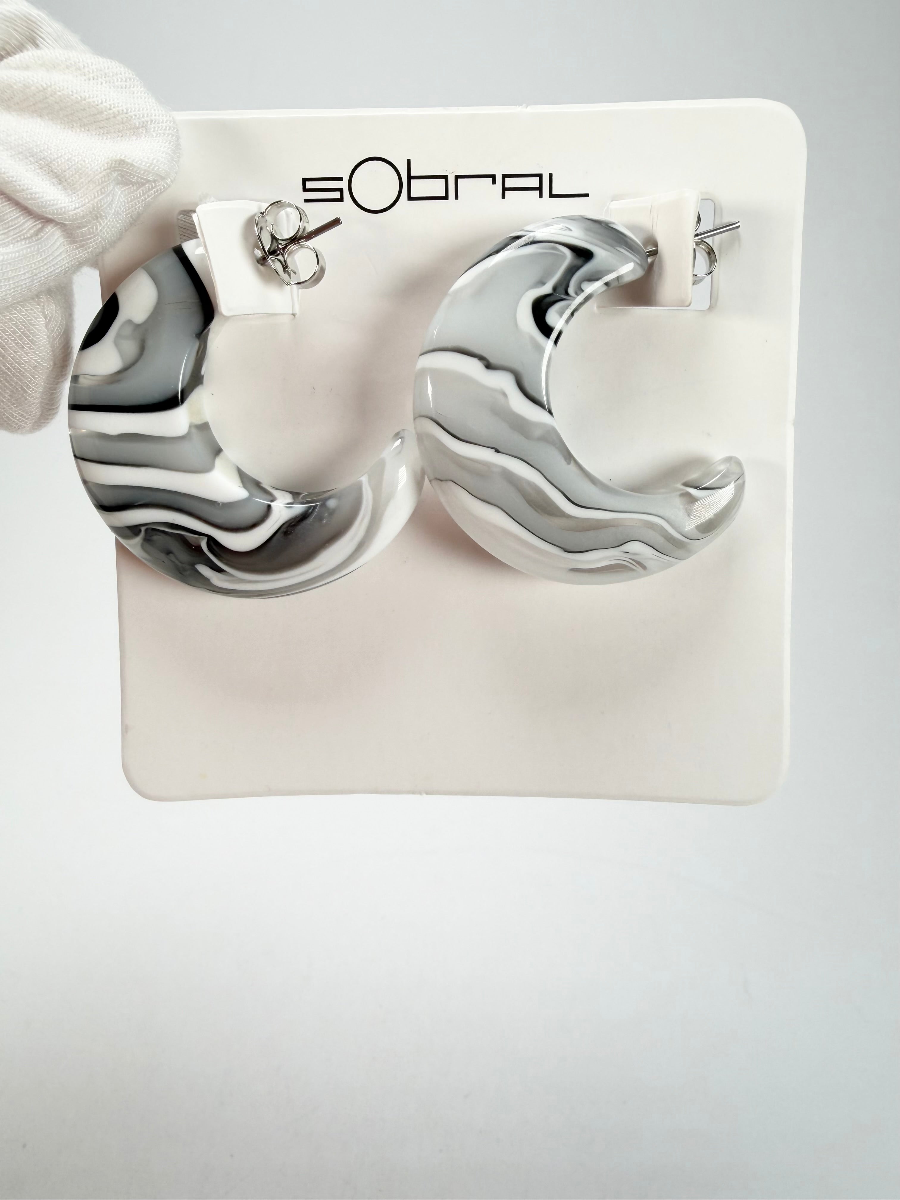Sobral - Onda Gelo "Vibracao" Resin Earrings ( 005419 )