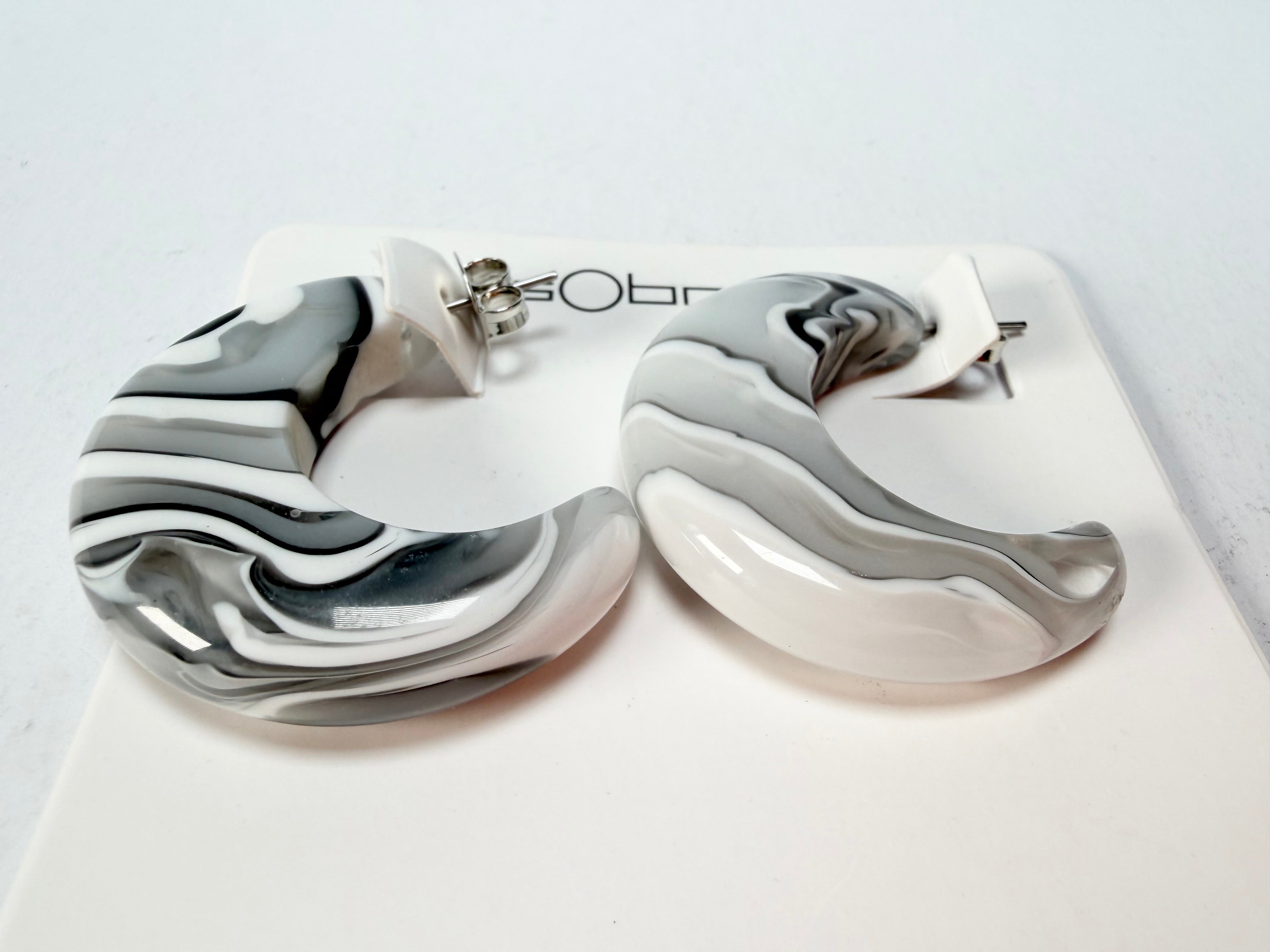 Sobral - Onda Gelo "Vibracao" Resin Earrings ( 005419 )