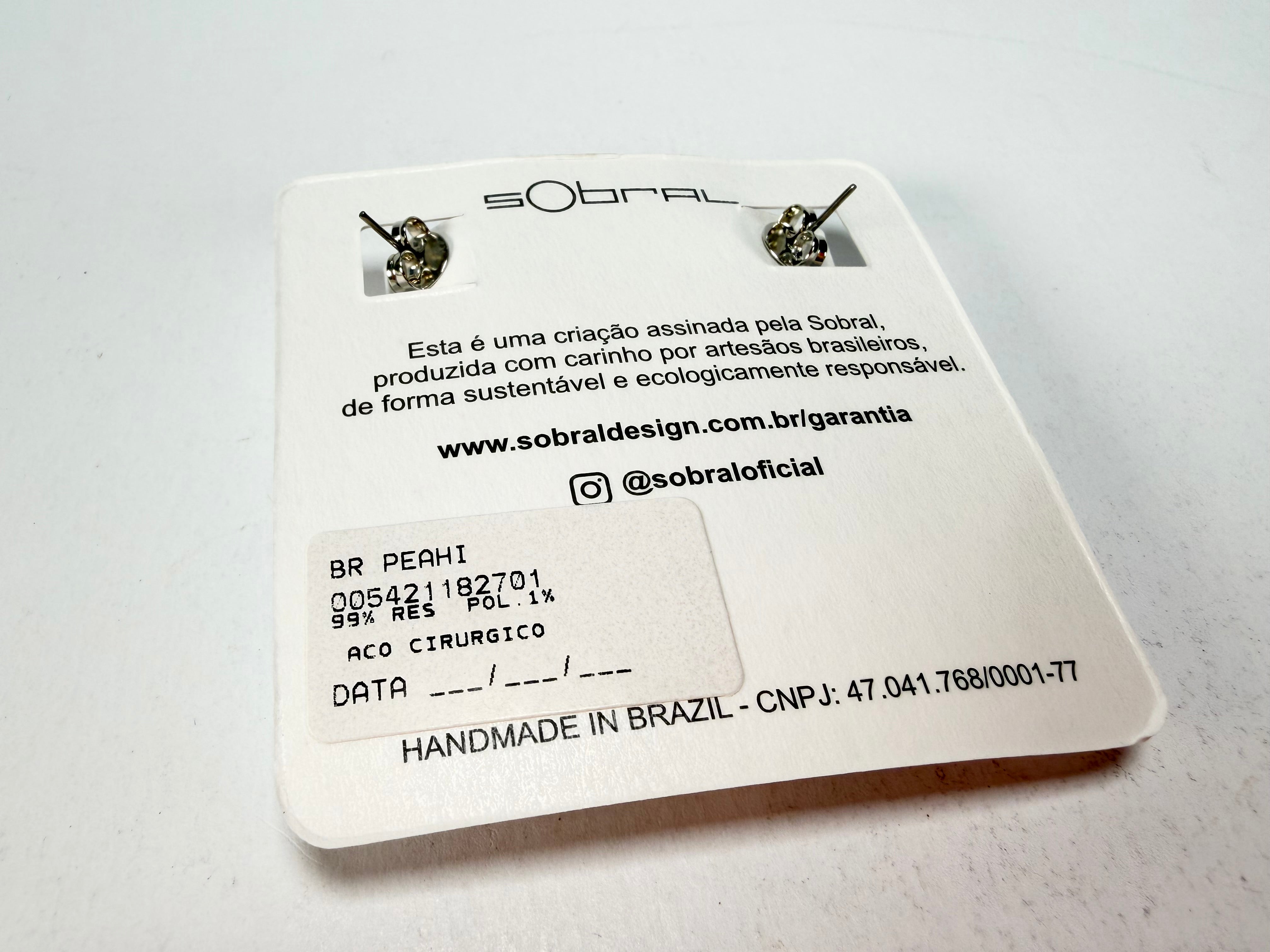 Sobral - Onda Azul "Peahi" Blue Resin Earrings ( 005421 )