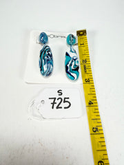 Sobral - Onda Azul "Peahi" Blue Resin Earrings ( 005421 )